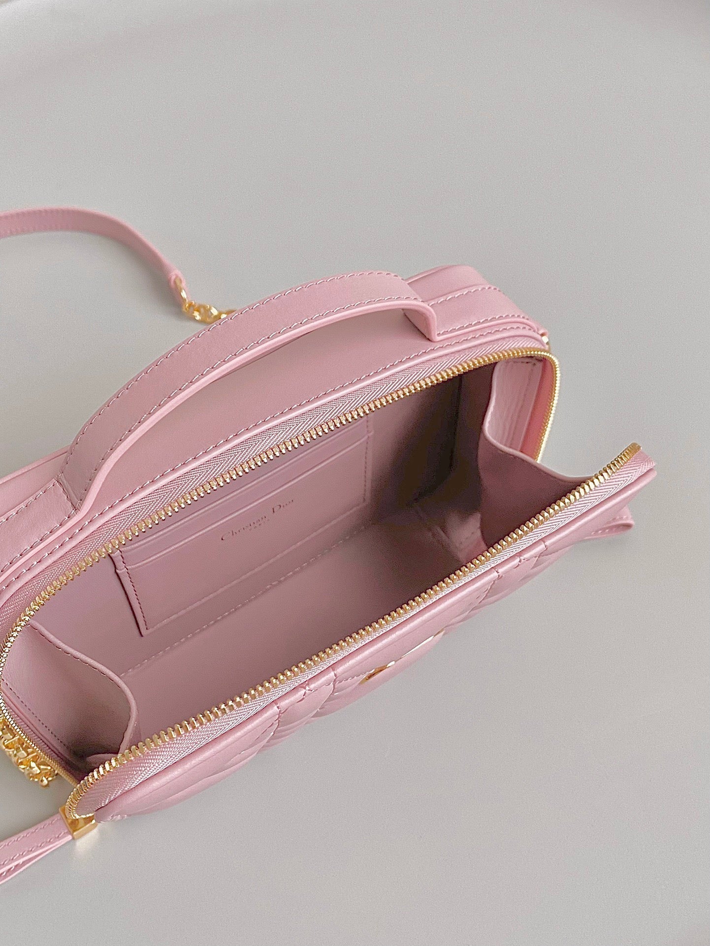 CARO 18 CAMERA BAG IN LIGHT PINK CALFSKIN