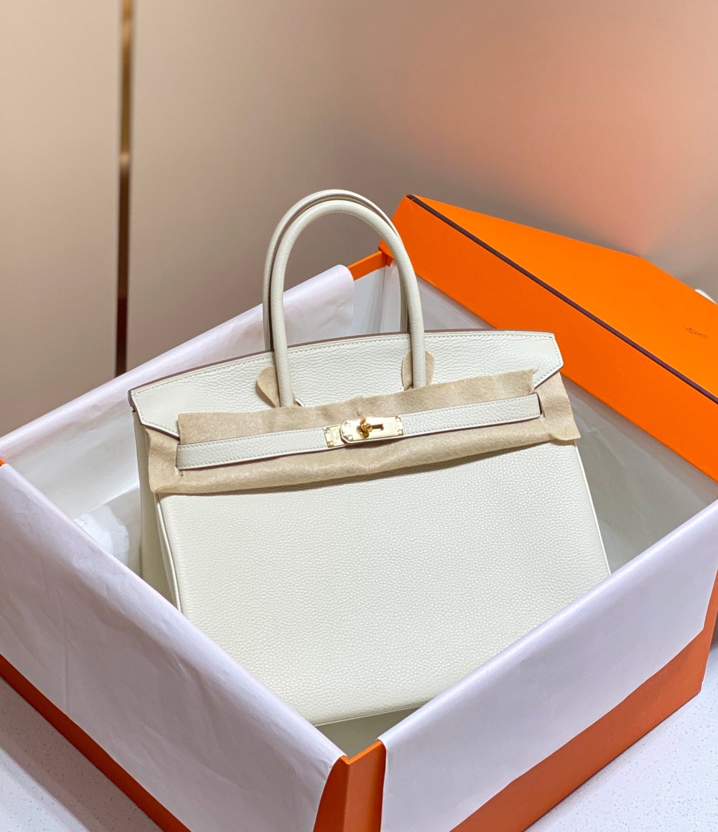 HM BIRKIN 35CM BAG WHITE CALFSKIN GOLD HARDWARE