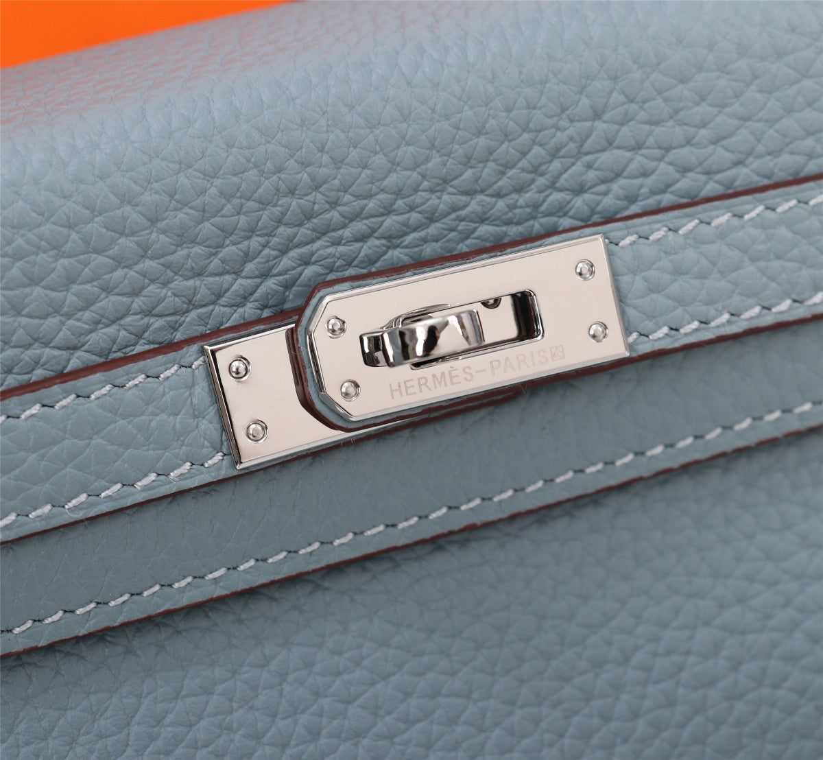 HM KELLY BAG 28 TEMPERED GRAY CALFSKIN SILVER HARDWARE