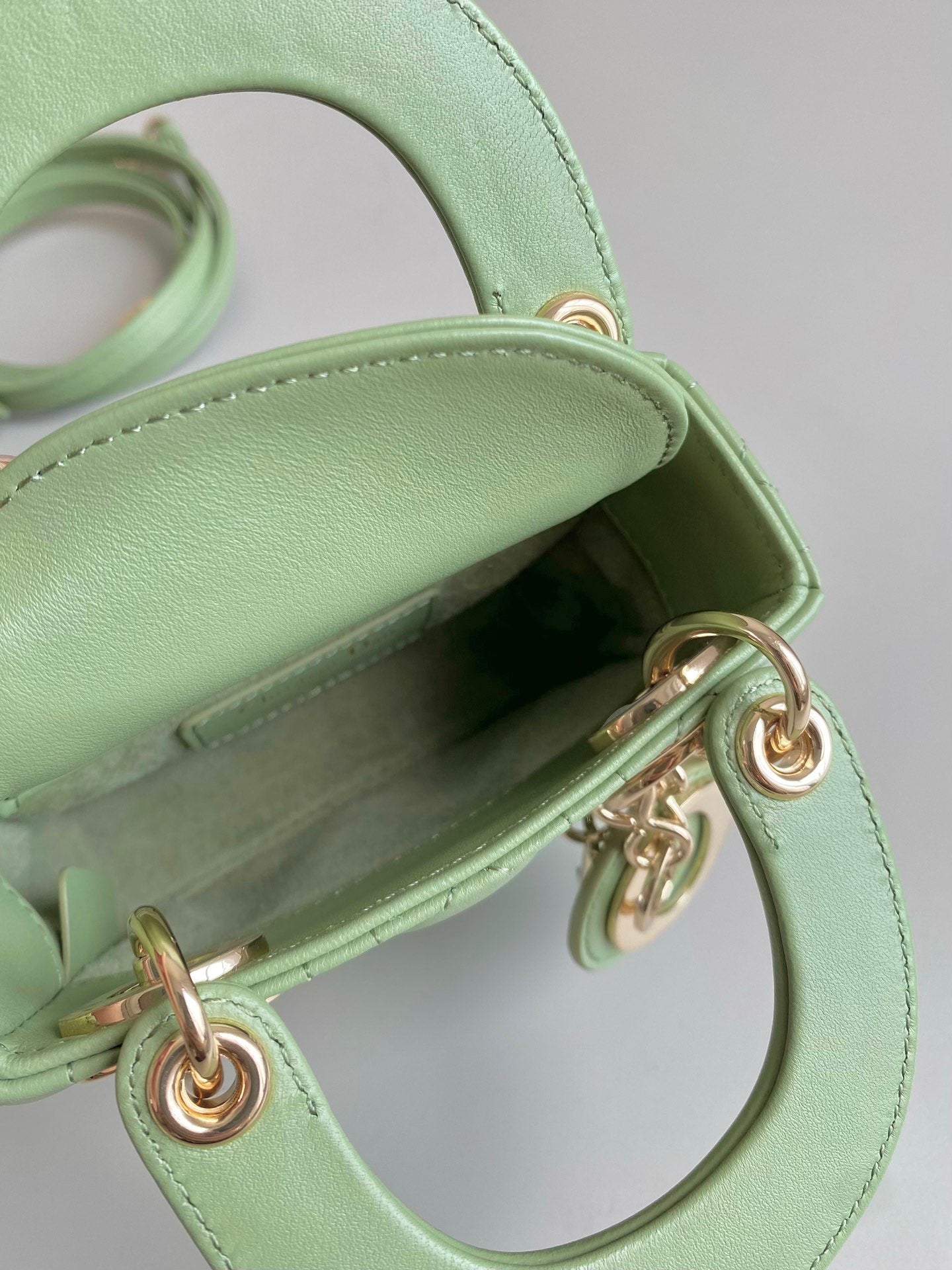 MICRO LADY 12 BAG IN LIGHT GREEN LAMBSKIN