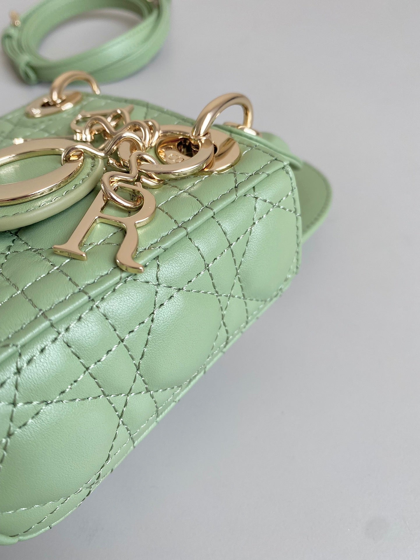 MICRO LADY 12 BAG IN LIGHT GREEN LAMBSKIN