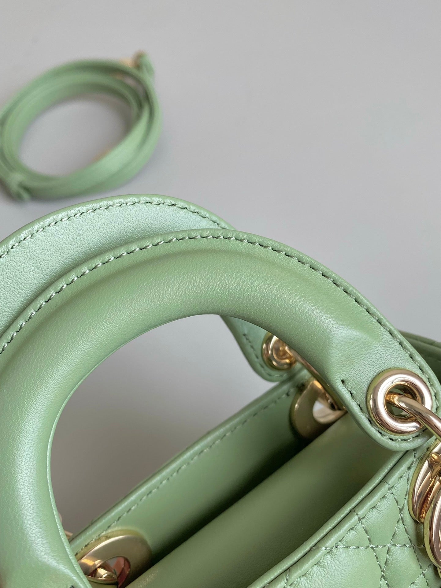 MICRO LADY 12 BAG IN LIGHT GREEN LAMBSKIN