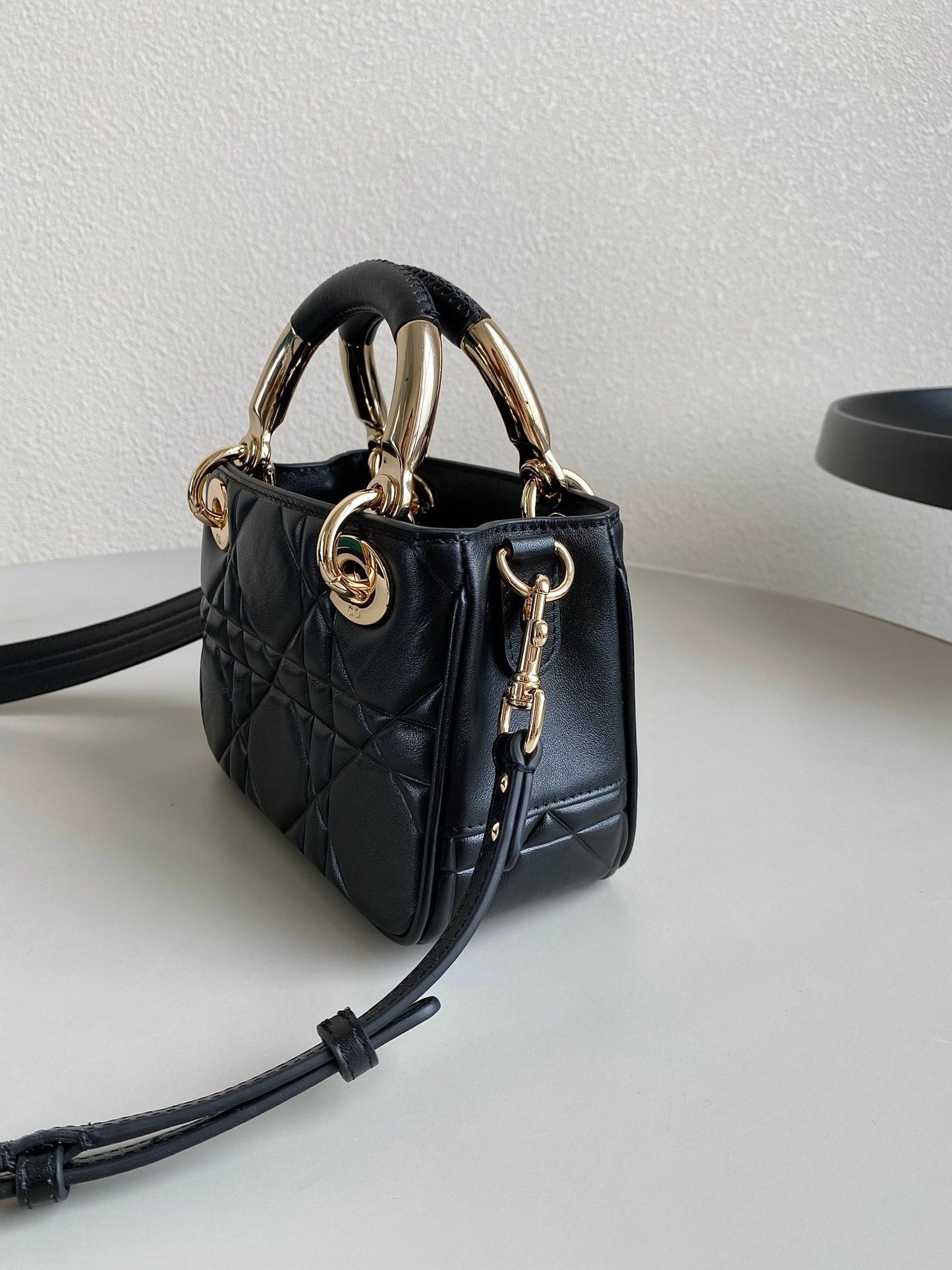 MINI LADY 19 BAG IN BLACK LAMBSKIN