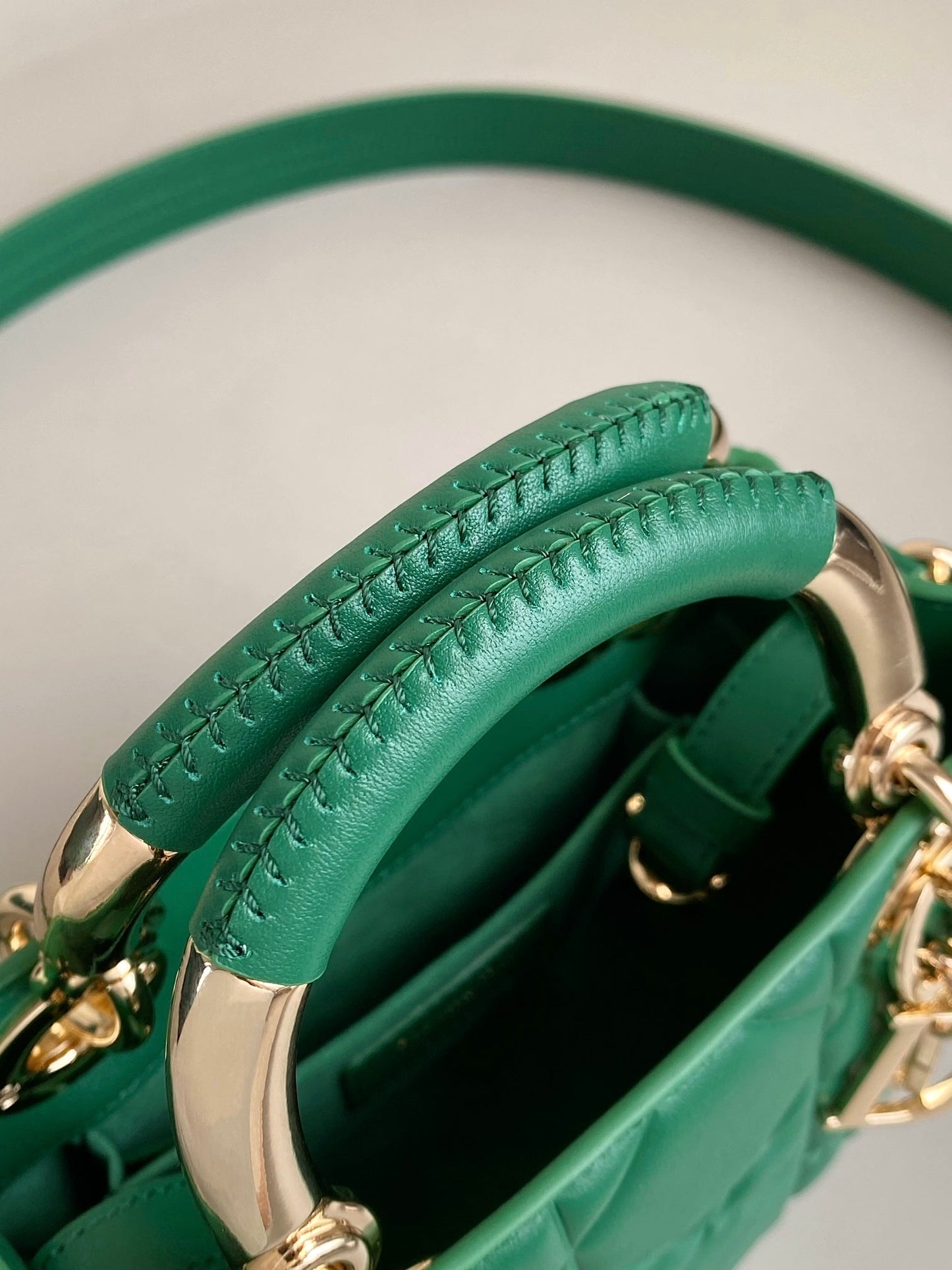 MINI LADY 19 IN FOREST GREEN LAMBSKIN