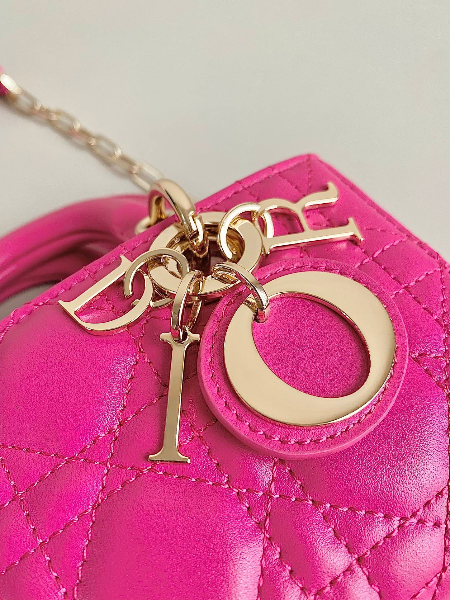 MINI D-JOY BAG 17 IN HOT PINK LAMBSKIN