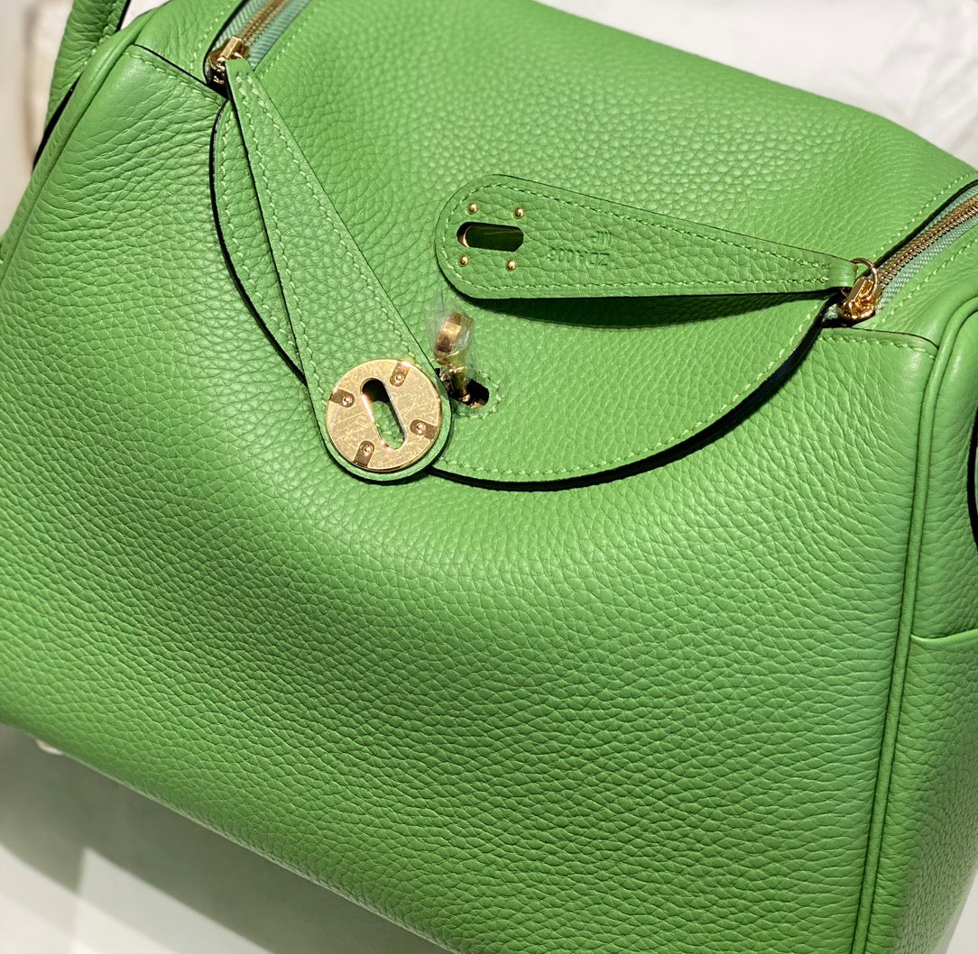 HM LINDY 30 BAG KELLY GREEN CALFSKIN