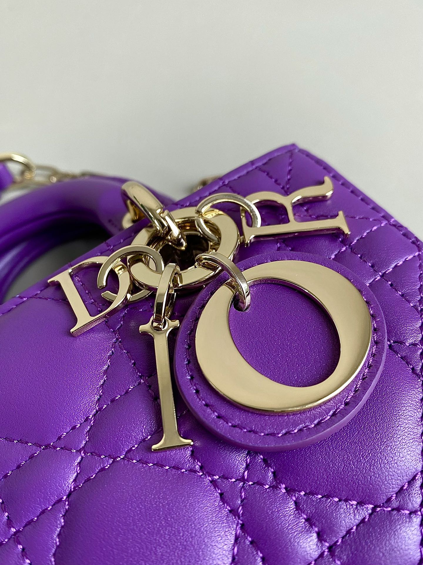 MINI D-JOY BAG 17 IN VIOLET PURPLE LAMBSKIN