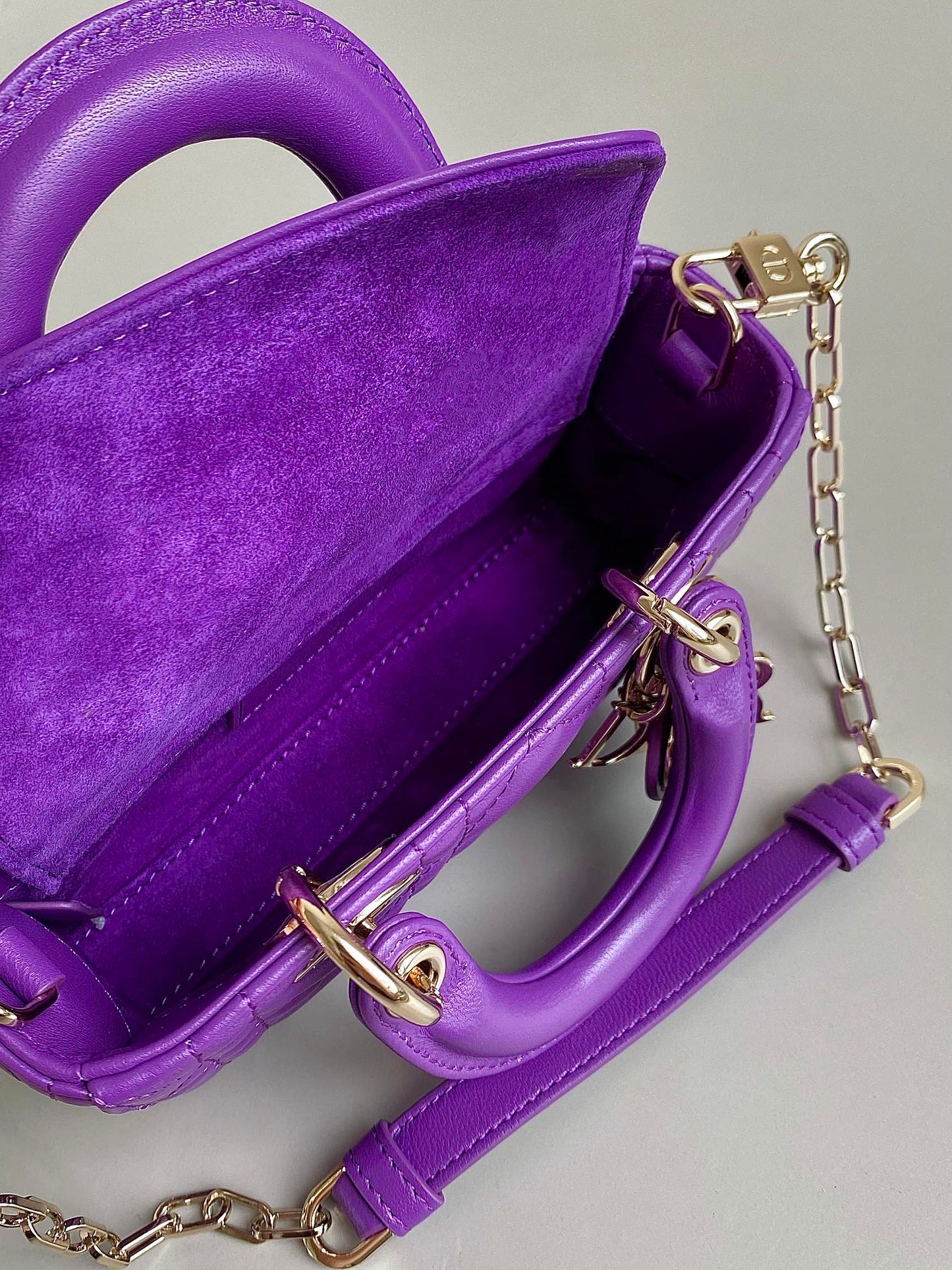 MINI D-JOY BAG 17 IN VIOLET PURPLE LAMBSKIN