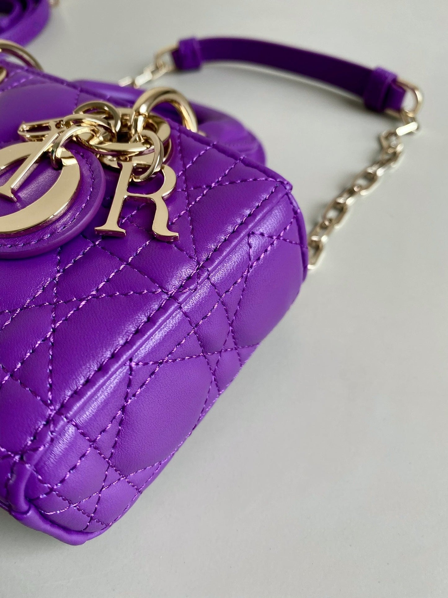 MINI D-JOY BAG 17 IN VIOLET PURPLE LAMBSKIN