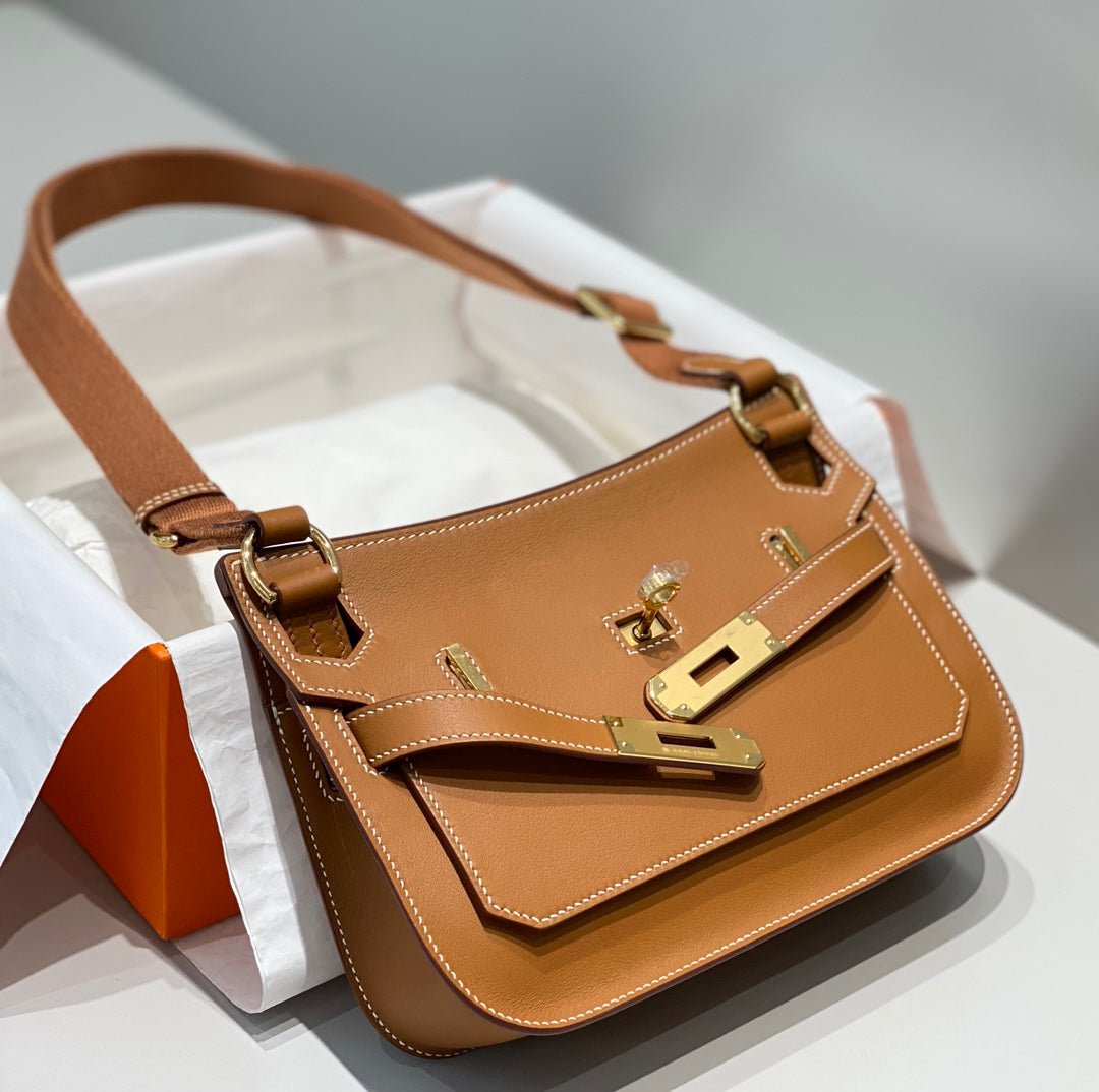 HM JYPSIÈRE MINI 23 BRONZE CALFSKIN GOLD HARDWARE