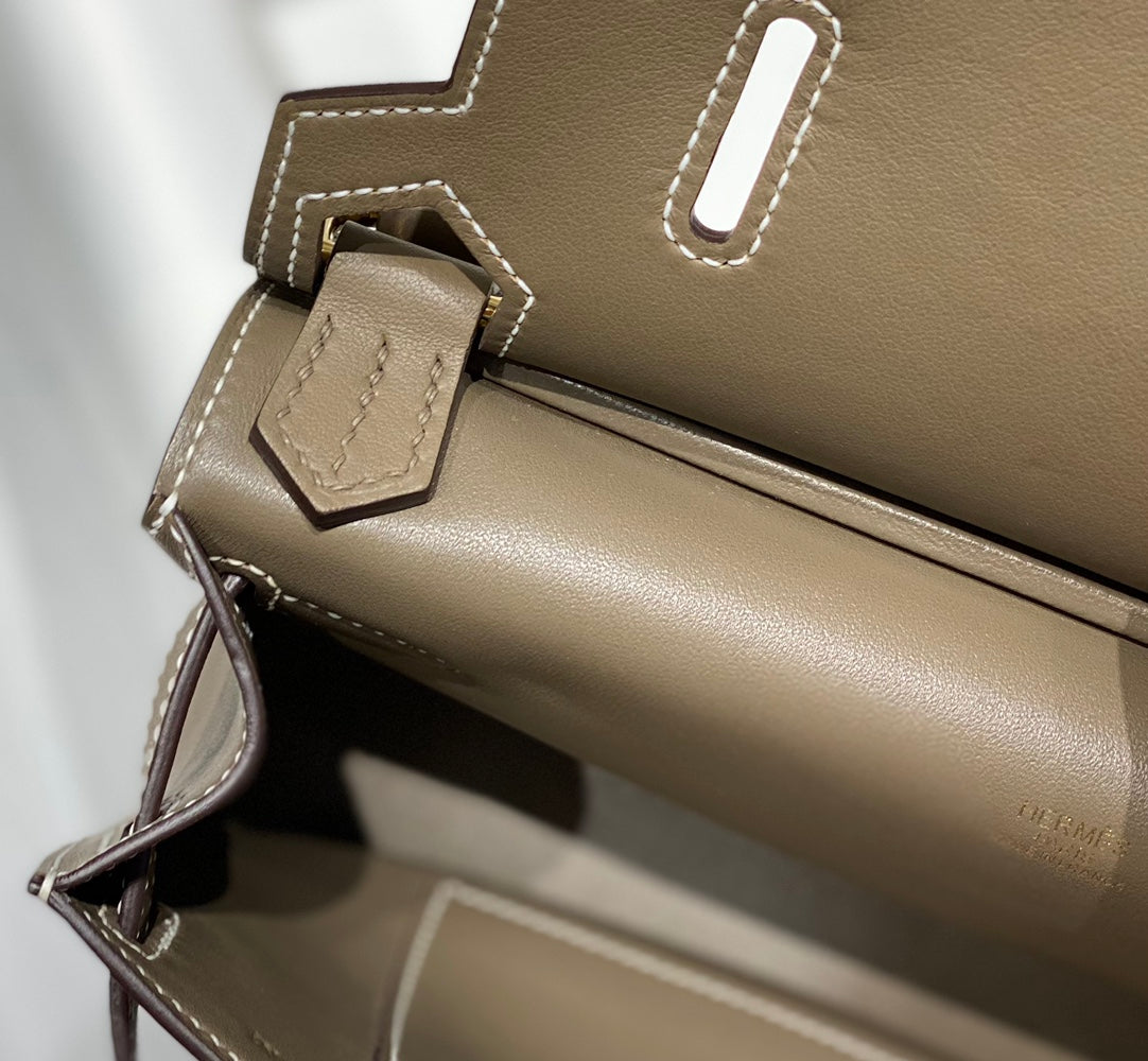 HM JYPSIÈRE MINI 23 TAN CALFSKIN GOLD HARDWARE