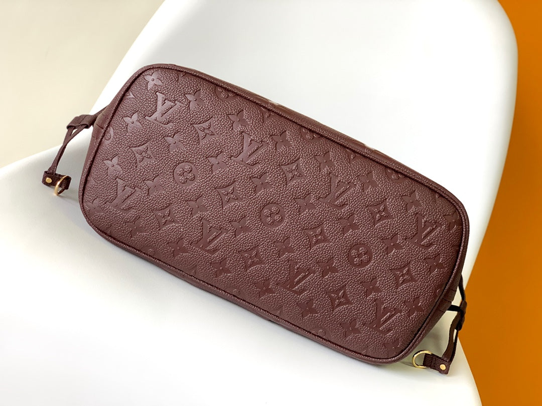 NEVERFULL MM 32 WINE MONOGRAM EMPREINTE LEATHER