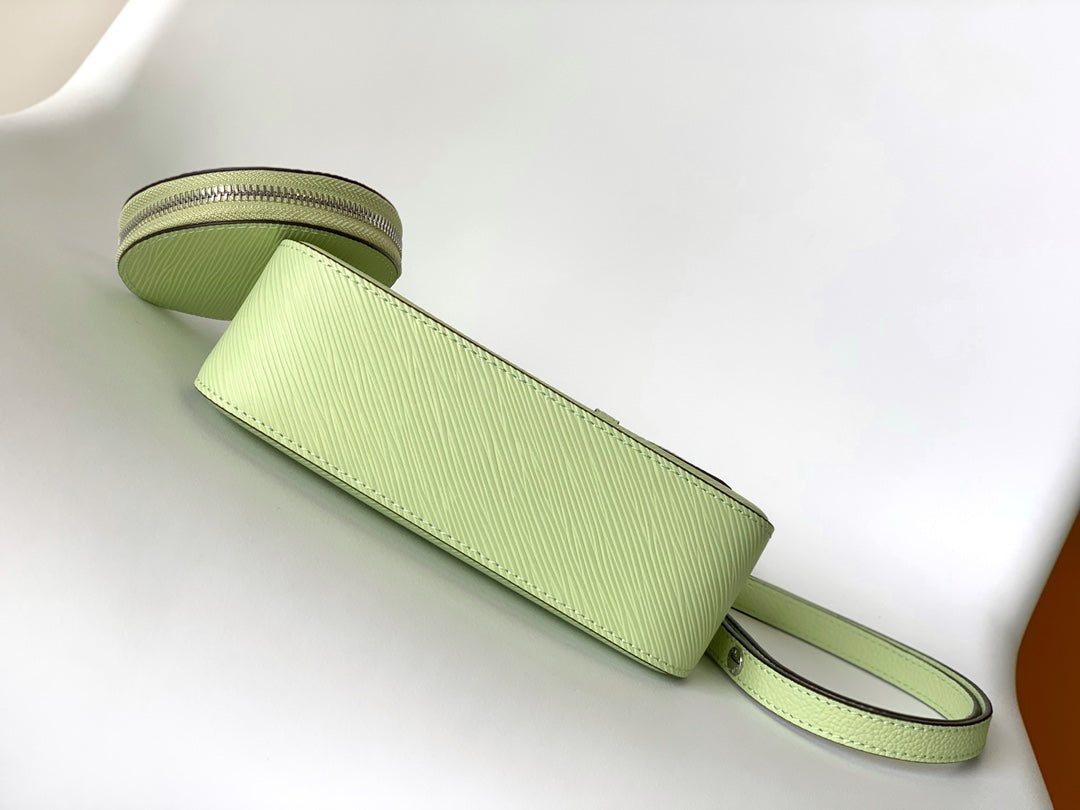 MARELLINI 19 LIGHT GREEN EPI GRAINED LEATHER