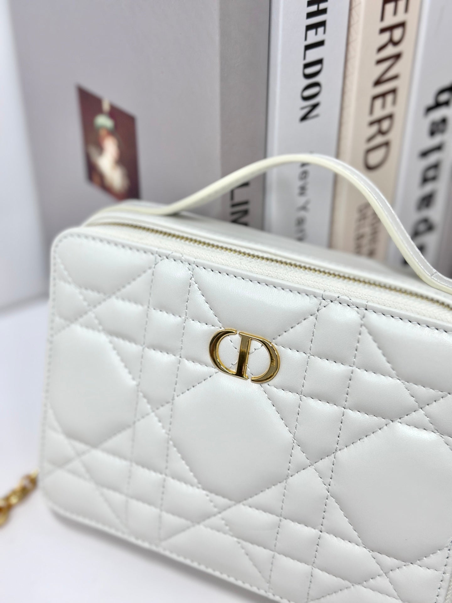 CARO BOX 19 IN WHITE CALFSKIN