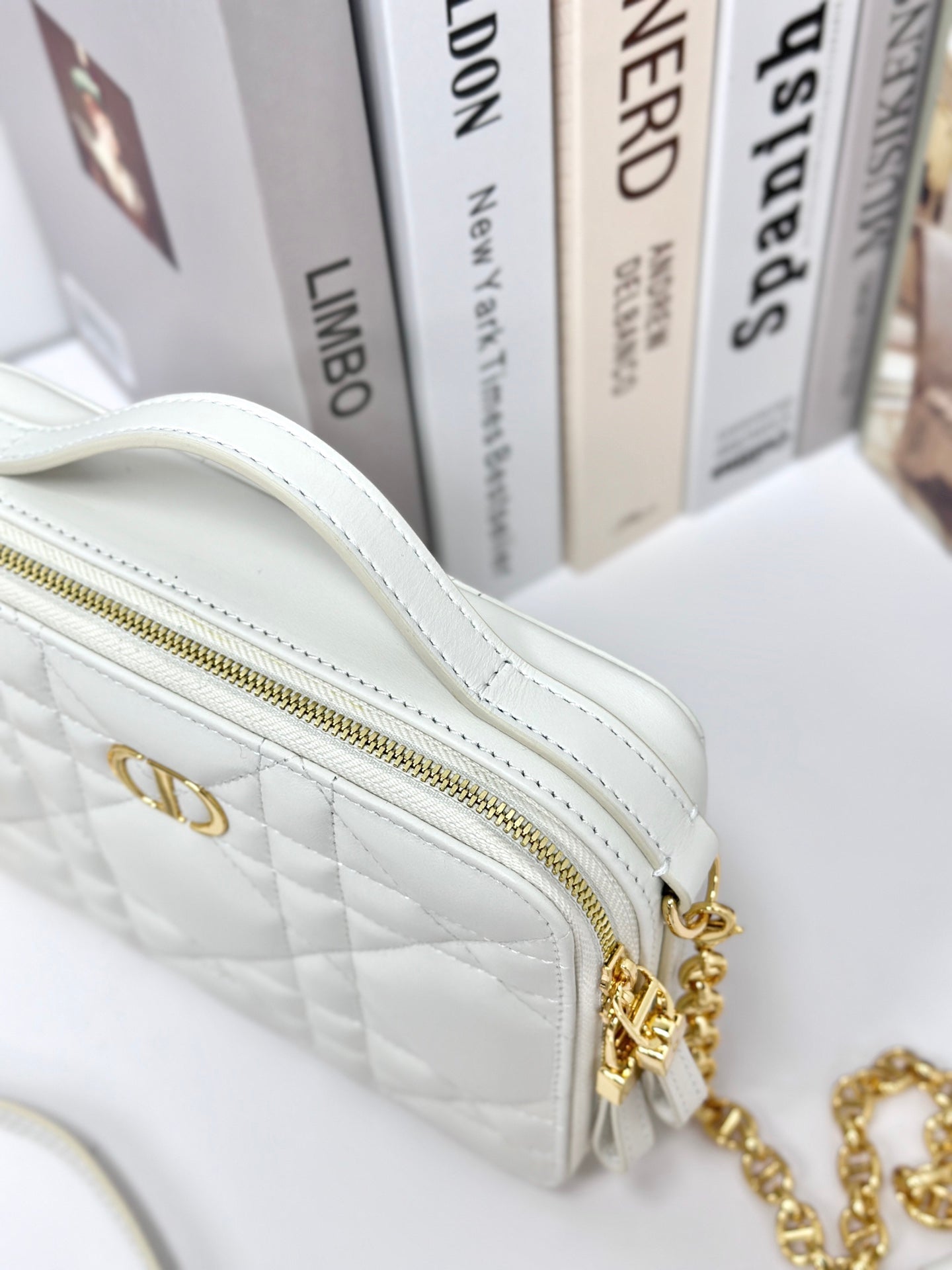 CARO BOX 19 IN WHITE CALFSKIN