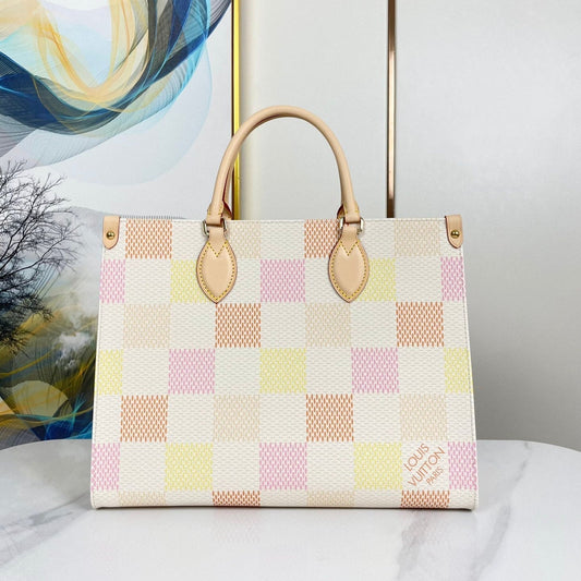 ONTHEGO 35 IN PEACH DAMIER GIANT CANVAS