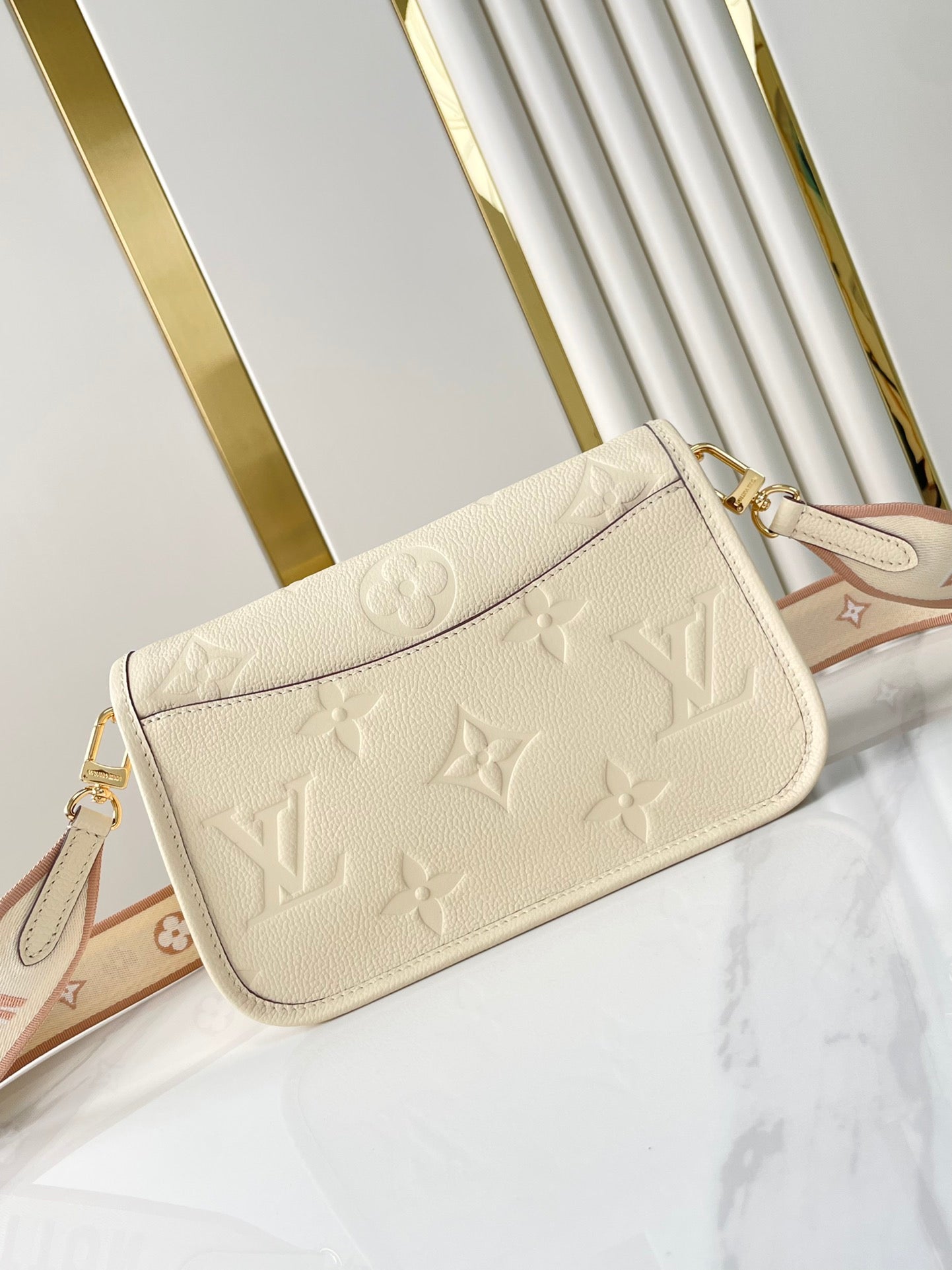 DIANE 23 IN CREAM MONOGRAM EMPREINTE LEATHER