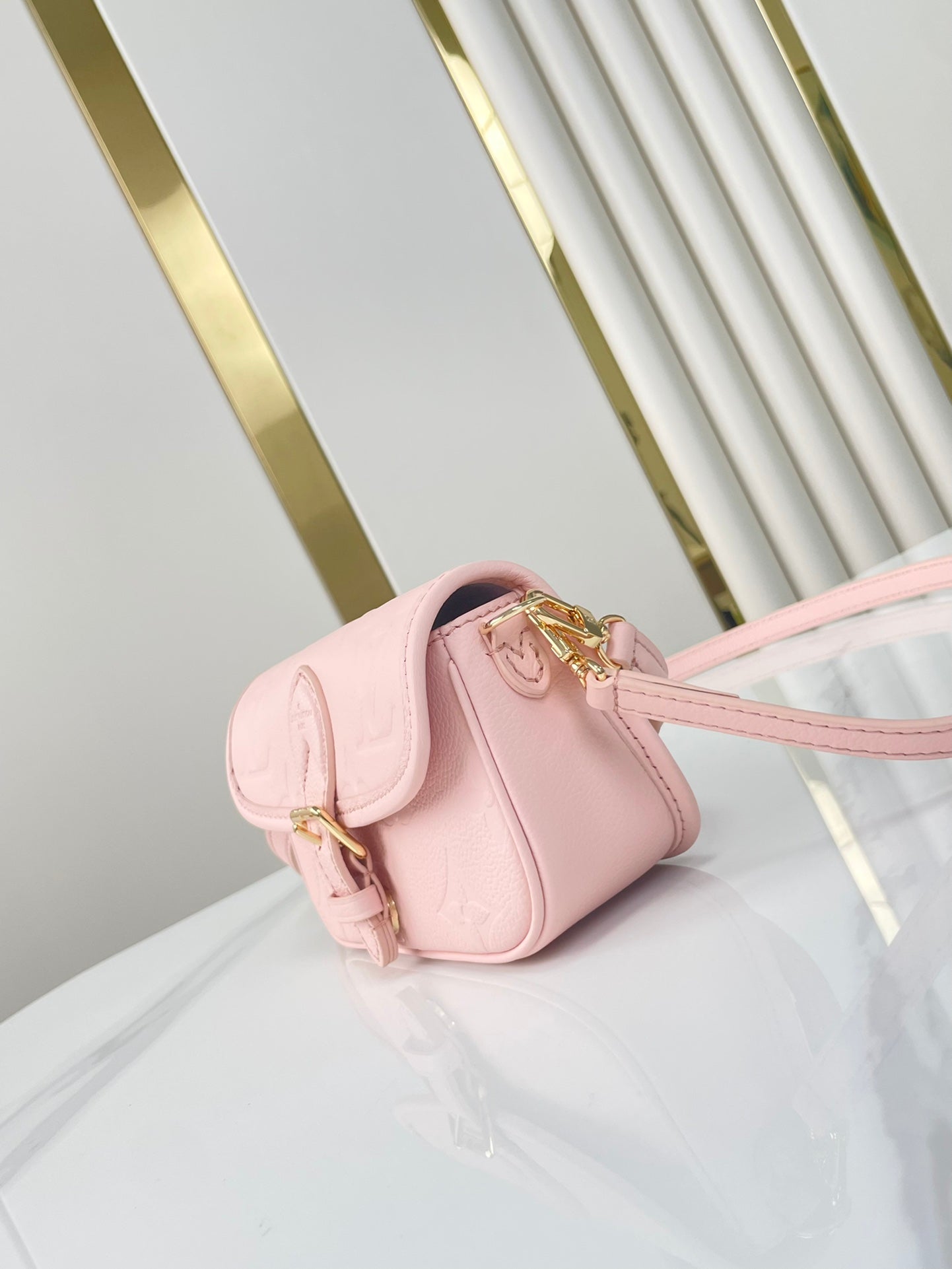 NANO DIANE 19 IN OPALE PINK MONOGRAM EMPREINTE LEATHER