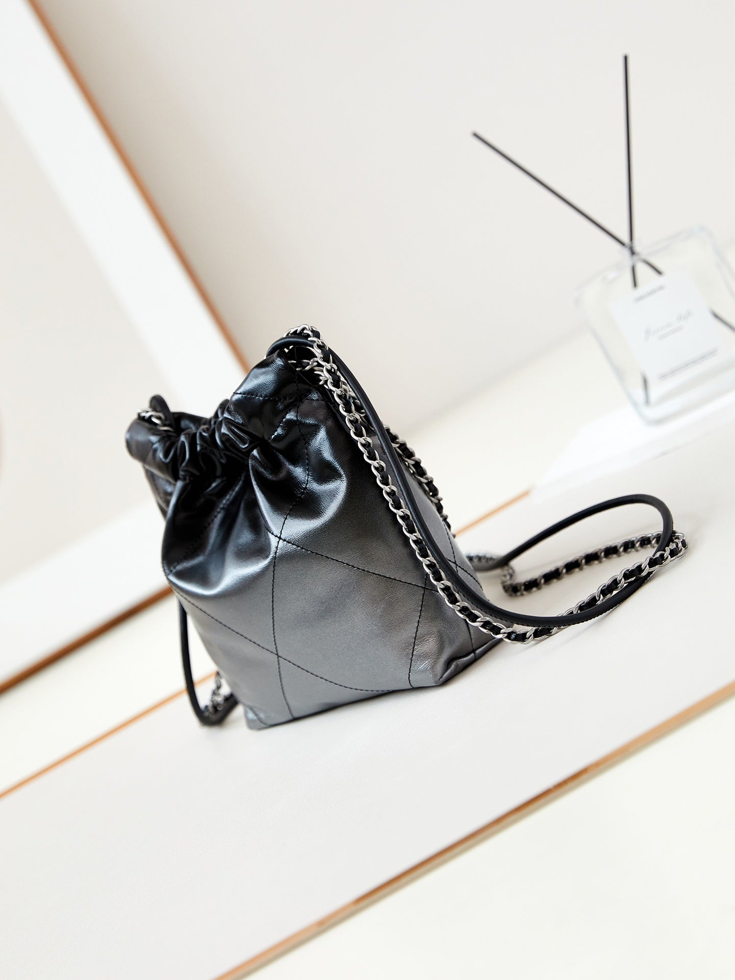 CC MINI 20 HOBO BAG IN BLACK OMBRE CALFSKIN