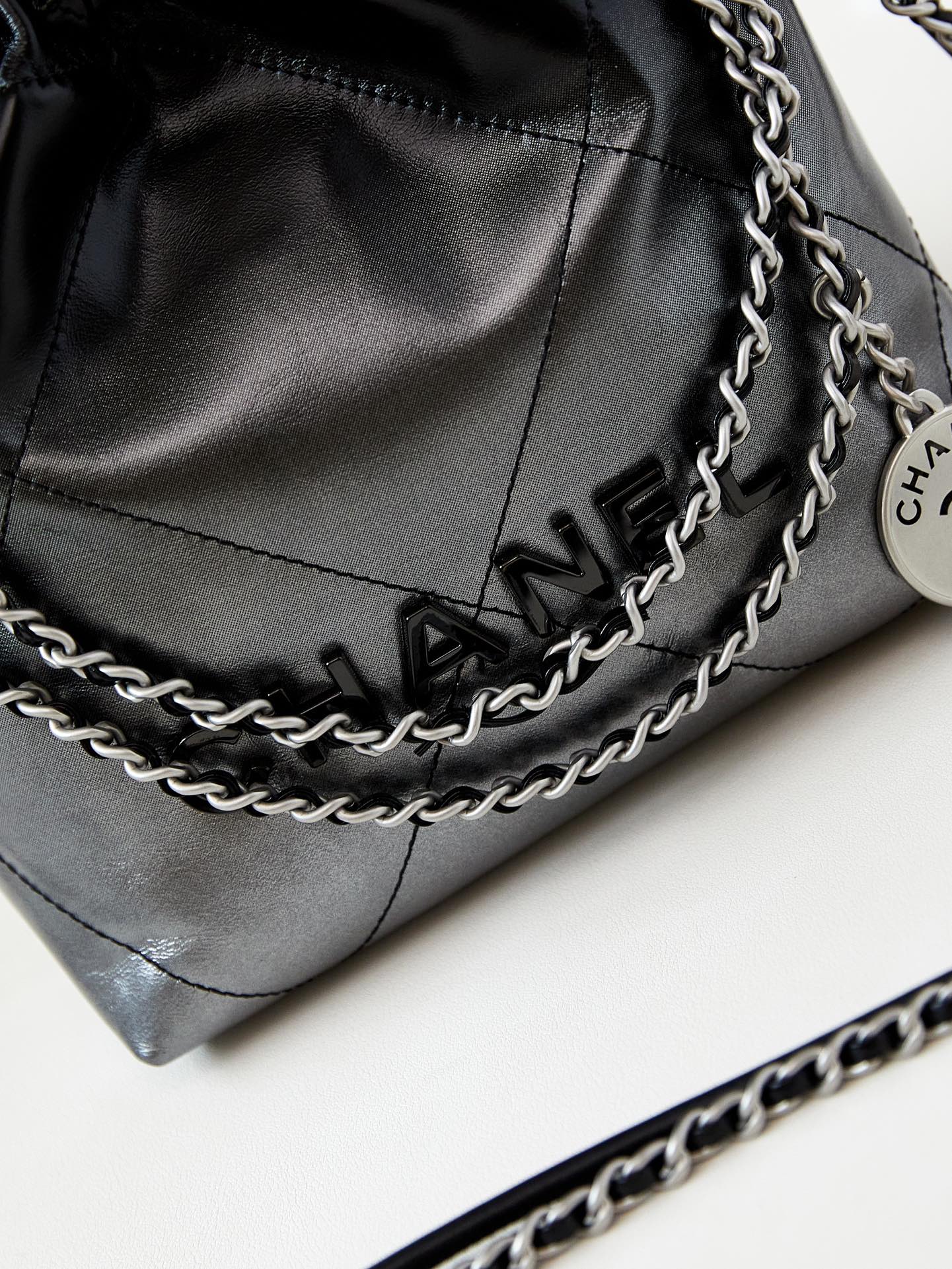 CC MINI 20 HOBO BAG IN BLACK OMBRE CALFSKIN