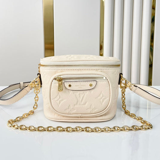 MINI BUMBAG 17 IN CREAM MONOGRAM EMPREINTE LEATHER GOLD HARDWARE