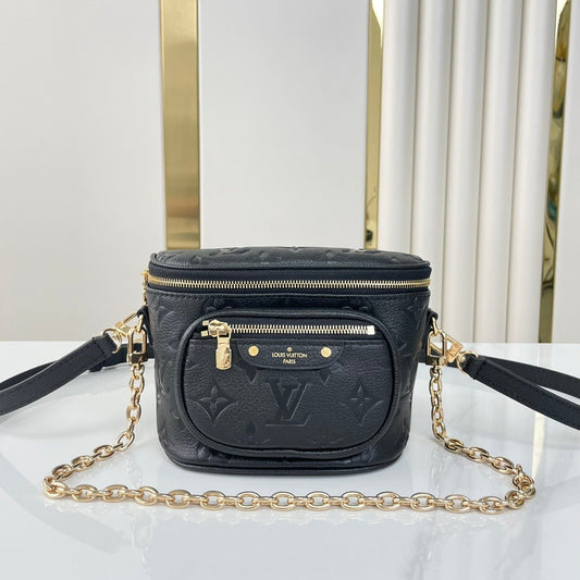 MINI BUMBAG 17 IN BLACK MONOGRAM EMPREINTE LEATHER GOLD HARDWARE