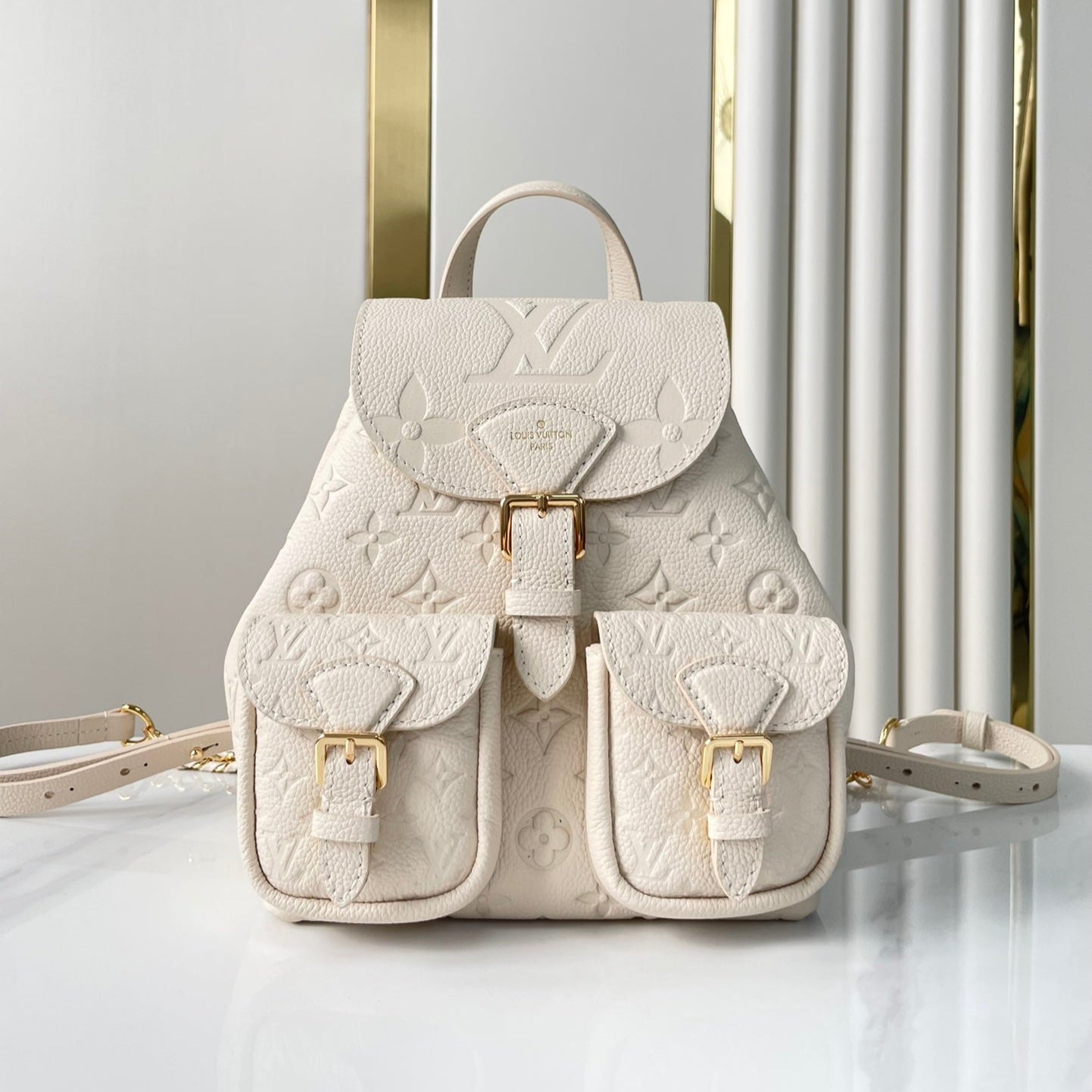 BACKUP BACKPACK 22 IN CREAM MONOGRAM EMPREINTE LEATHER