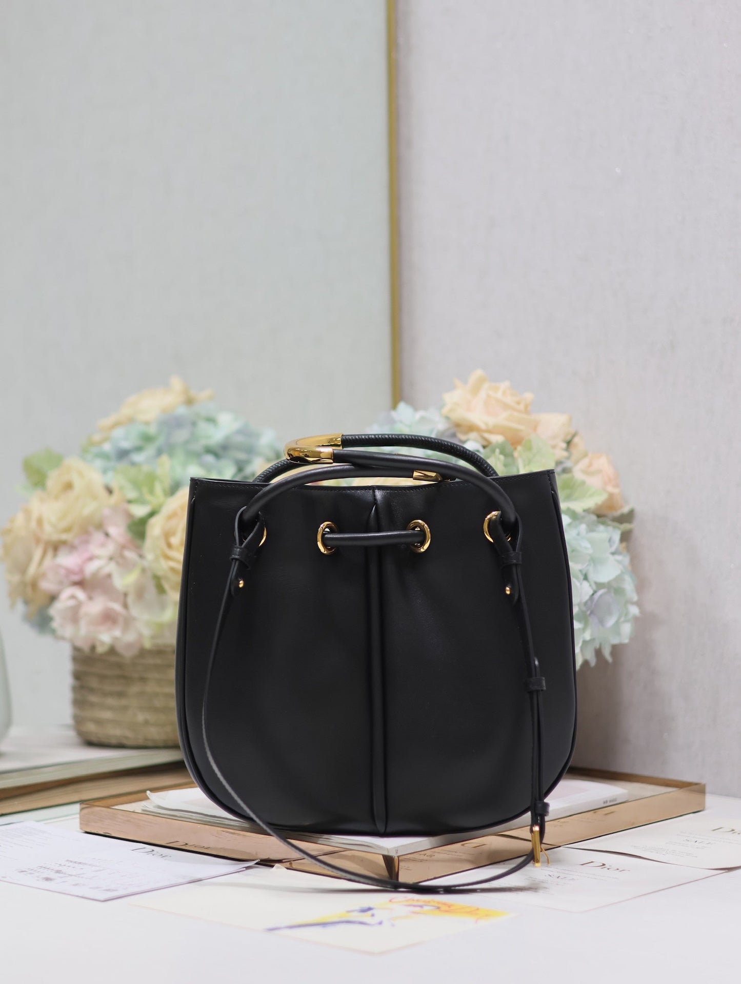 MINI 27 NOLITA BAG IN BLACK SMOOTH CALFSKIN