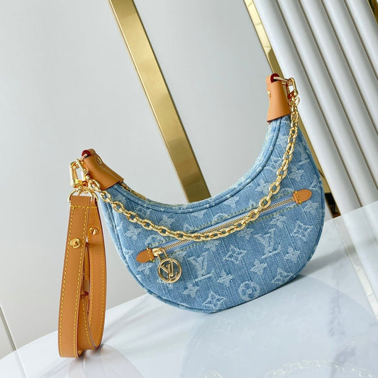 LOOP 29 IN BLUE MONOGRAM DENIM GOLD HARDWARE