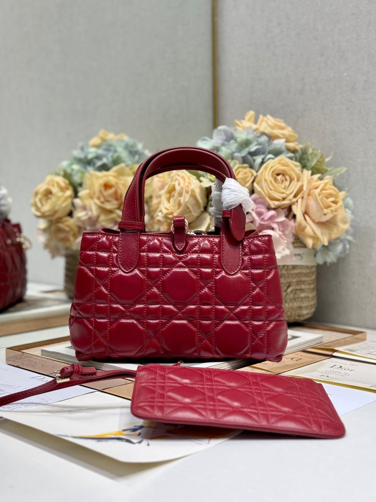 MINI 23 TOUJOURS BAG IN RUBY RED MACROCANNAGE LAMBSKIN