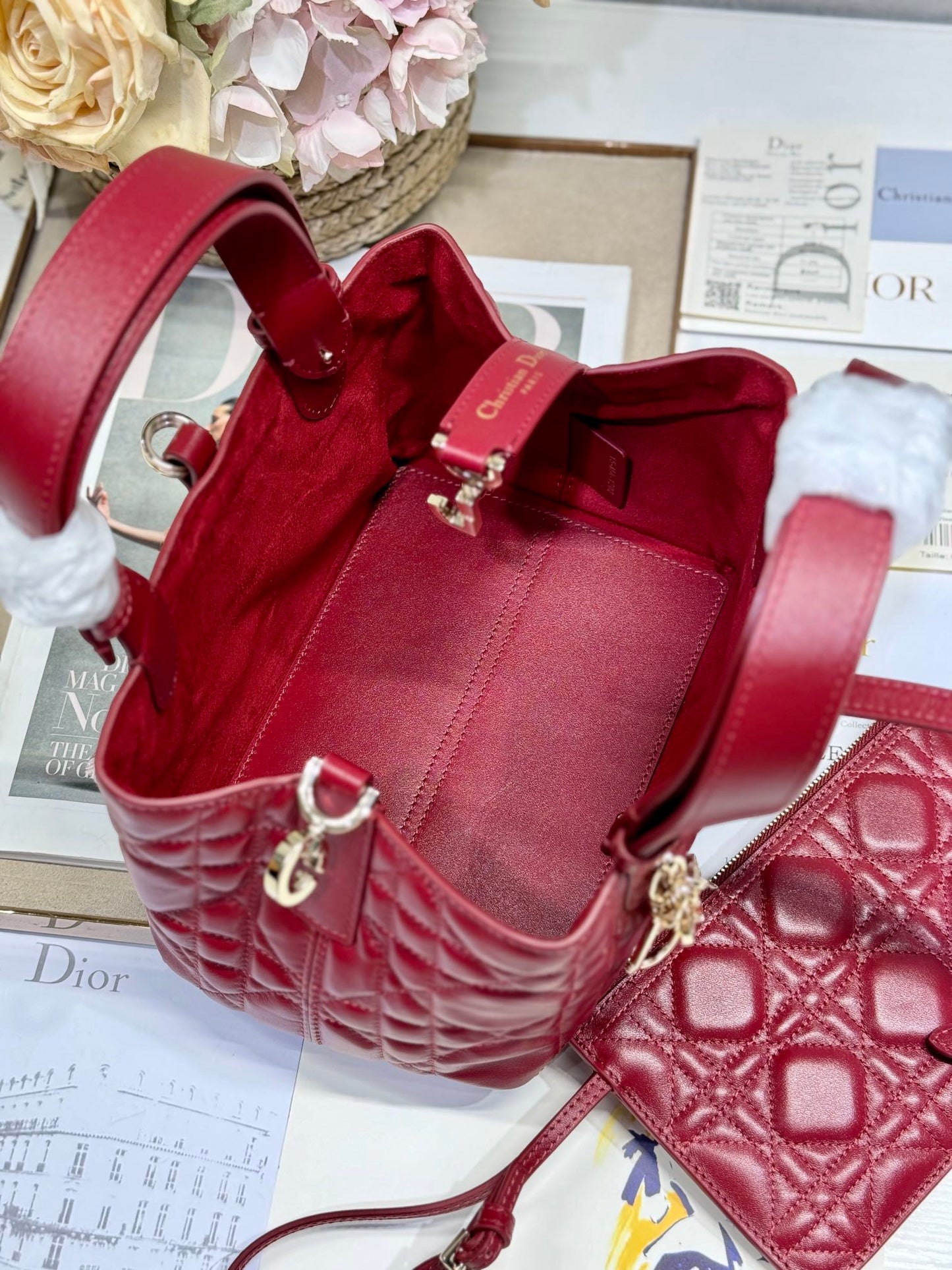 MINI 23 TOUJOURS BAG IN RUBY RED MACROCANNAGE LAMBSKIN