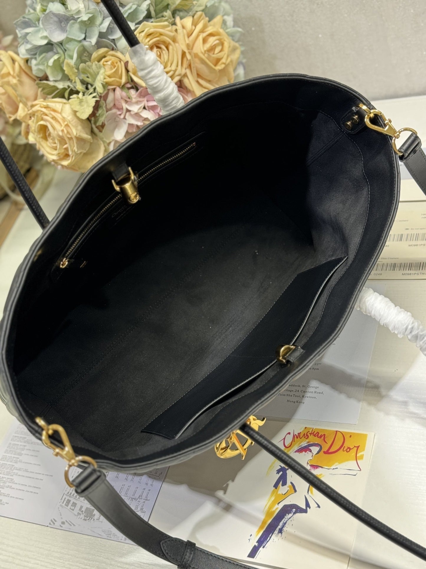 LARGE 41 TOUJOURS BAG IN BLACK MACROCANNAGE LAMBSKIN 221056