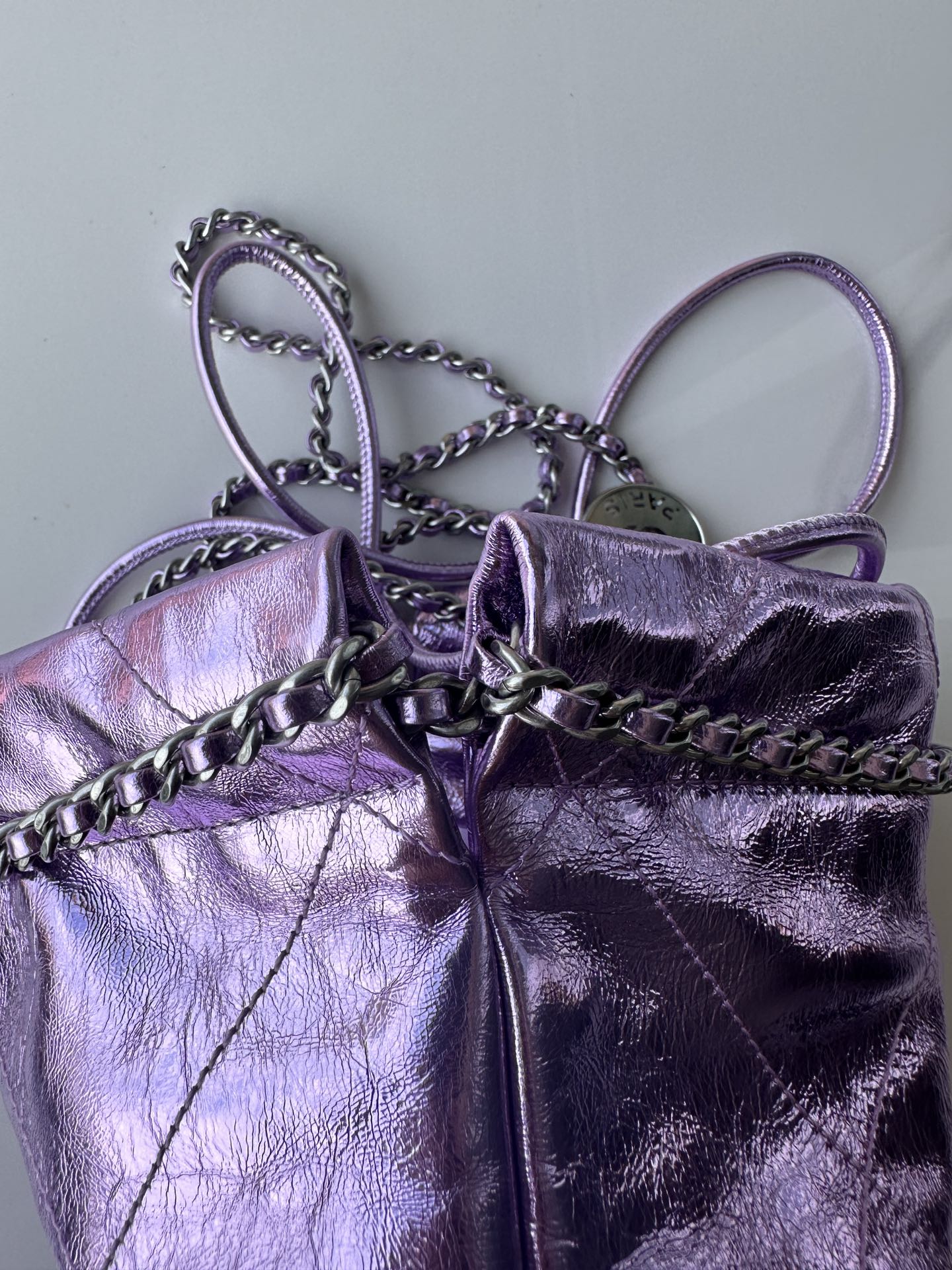 CC MINI 20 BAG IN VIOLET PURPLE METALLIC LAMBSKIN