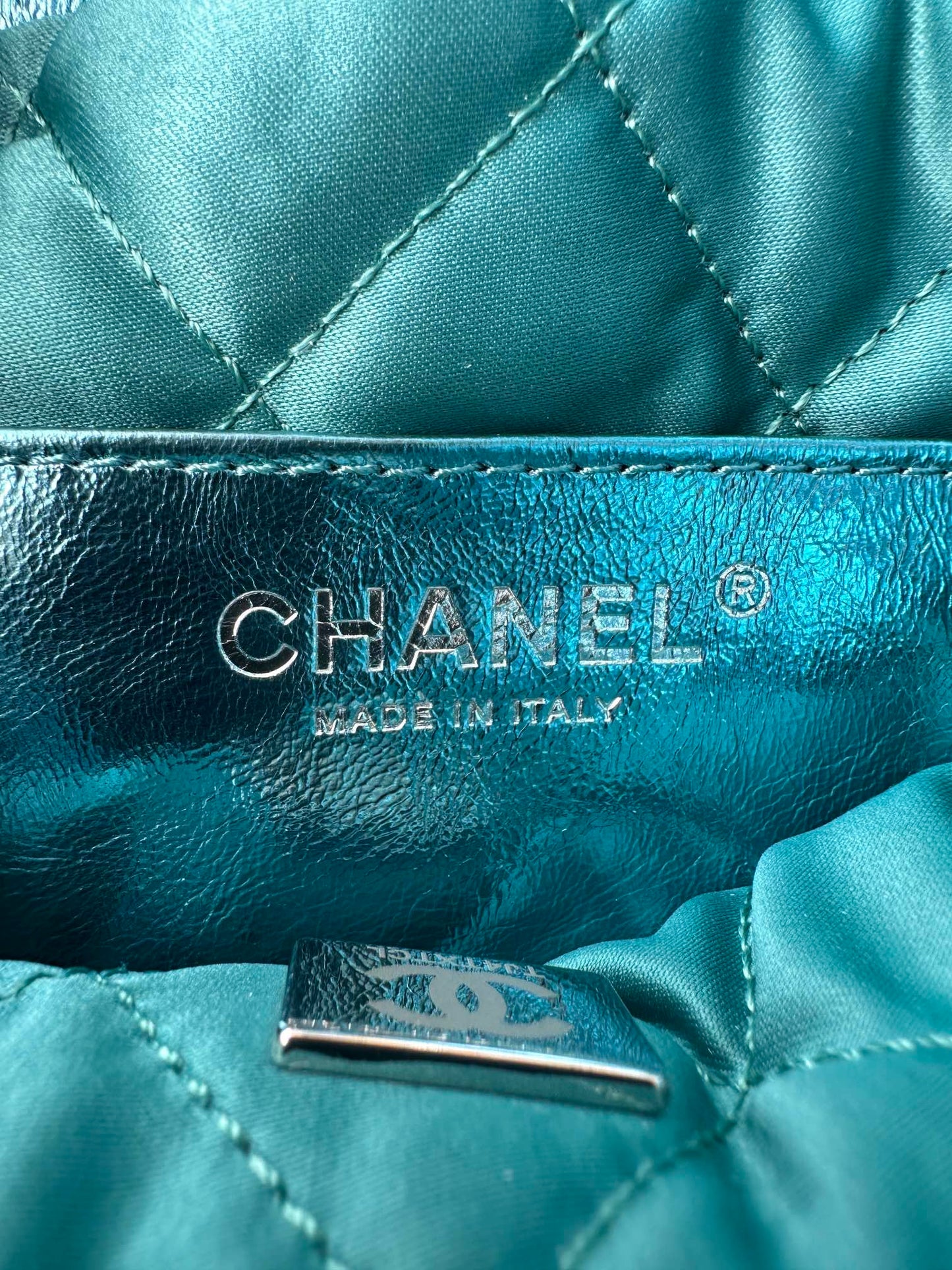 CC MINI 20 BAG IN CERULEAN BLUE METALLIC LAMBSKIN