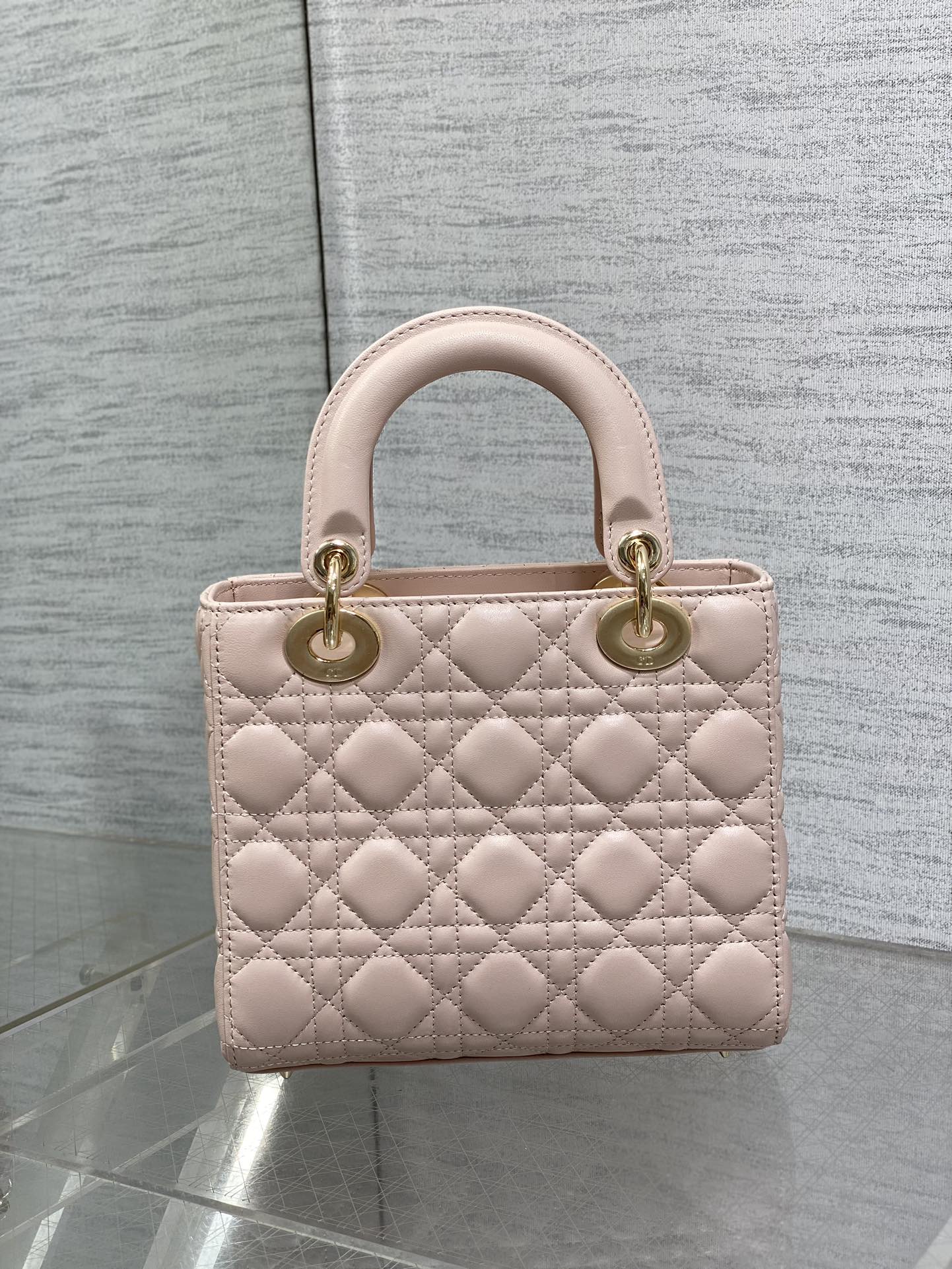 LADY MINI BAG 20 IN LIGHT PINK LAMBSKIN