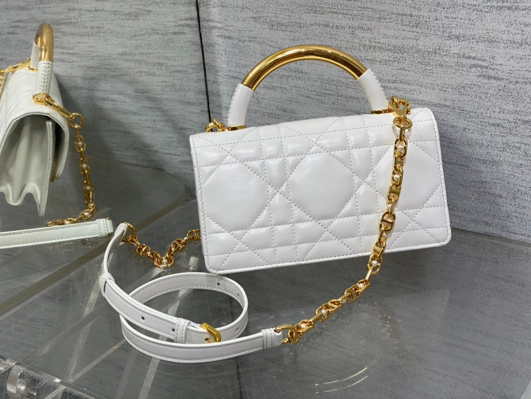 MINI 20 ANGE BAG IN WHITE MACROCANNAGE LAMBSKIN