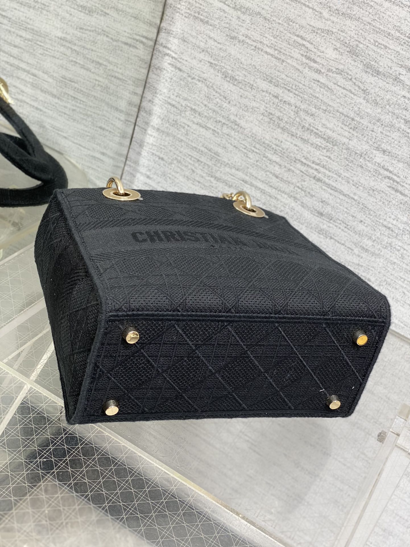 SMALL 24 LADY BAG IN BLACK CANVAS