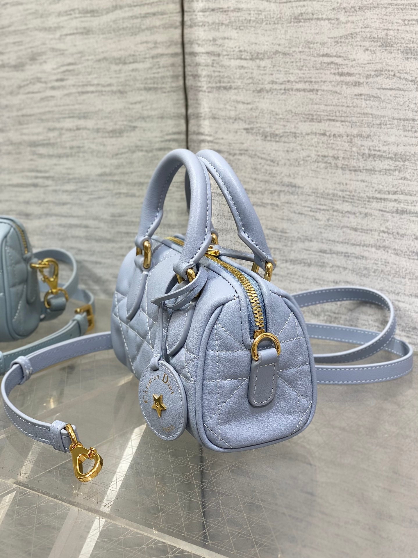 GROOVE MINI 17 BAG IN LIGHT BLUE LAMBSKIN