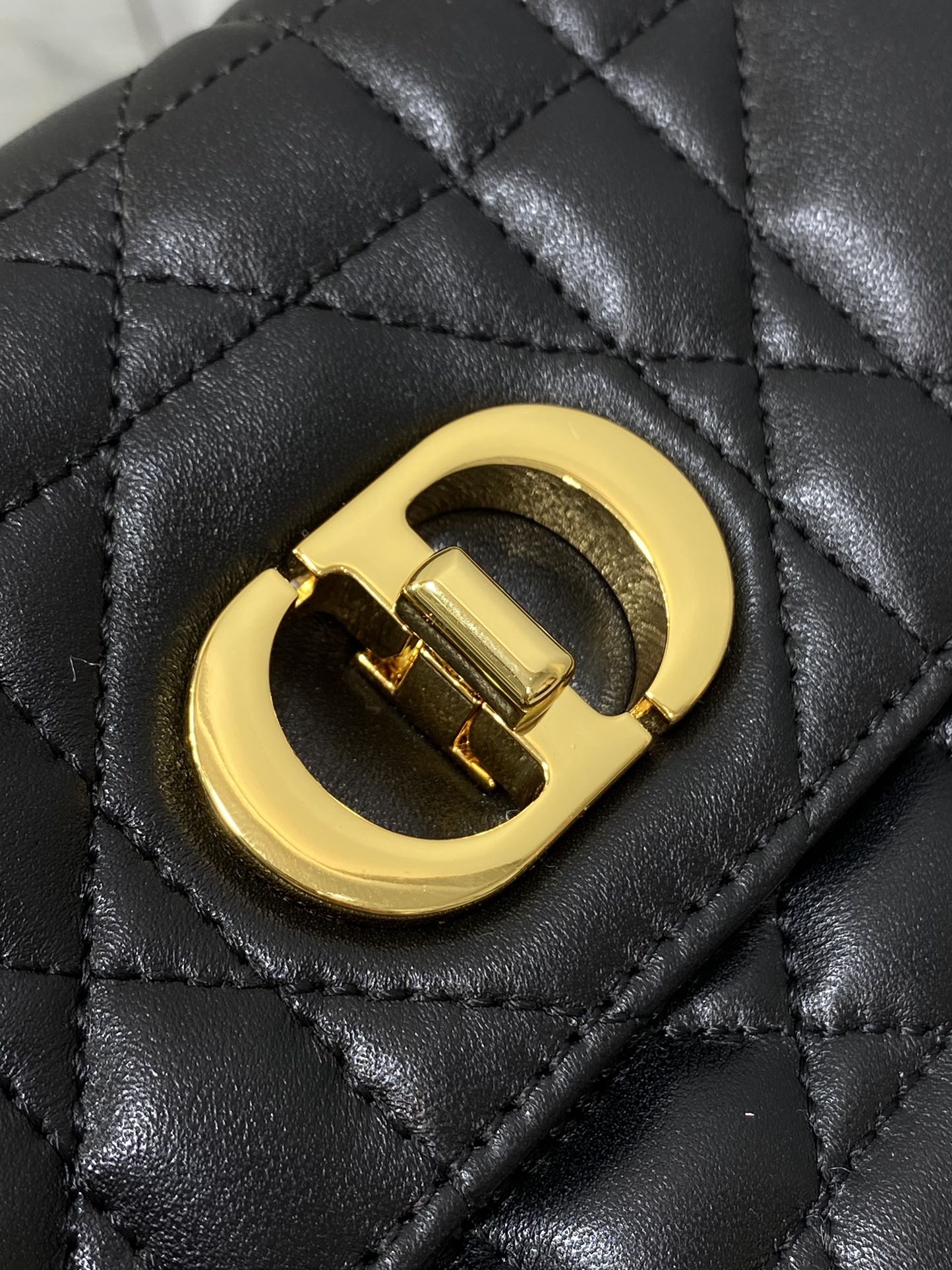 MISS CARO MINI 17 BAG IN BLACK MACROCANNAGE LAMBSKIN