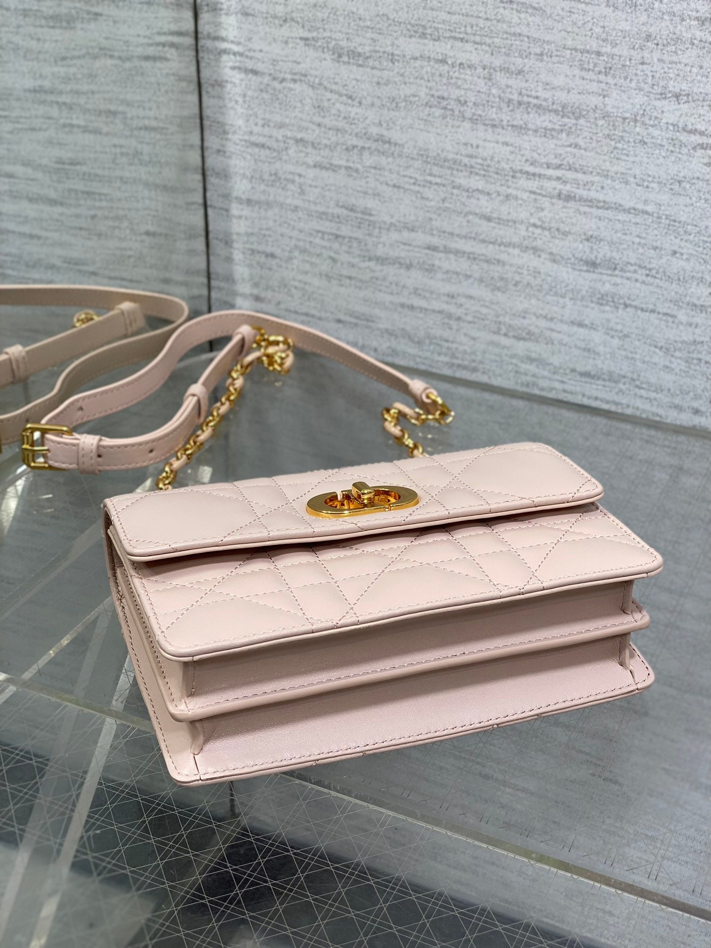 MISS CARO MINI 17 BAG IN LEMONADE PINK MACROCANNAGE LAMBSKIN