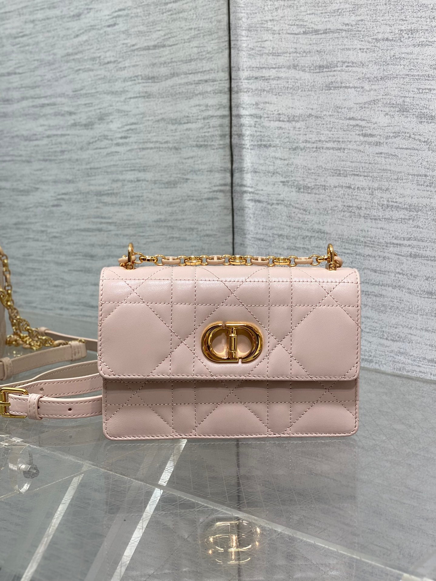 MISS CARO MINI 17 BAG IN LEMONADE PINK MACROCANNAGE LAMBSKIN