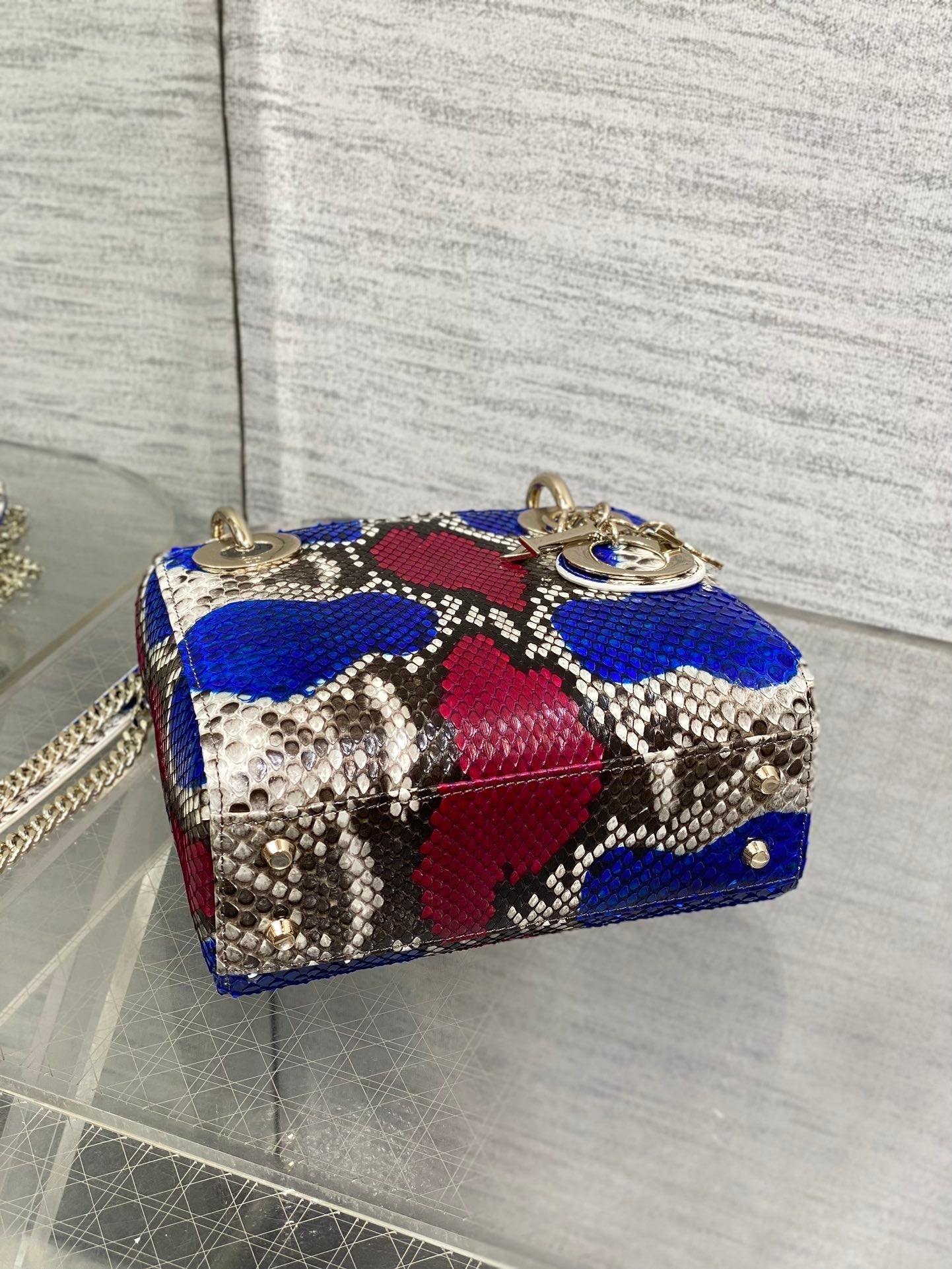 MINI 17 LADY BAG IN COLORFUL SNAKESKIN PATTERN LAMBSKIN 225981