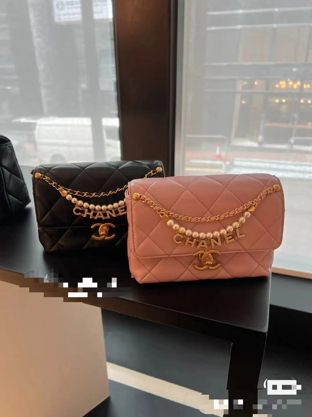 CC MINI 22 FLAP BAG IN LIGHT PINK CALFSKIN GOLD HARDWARE