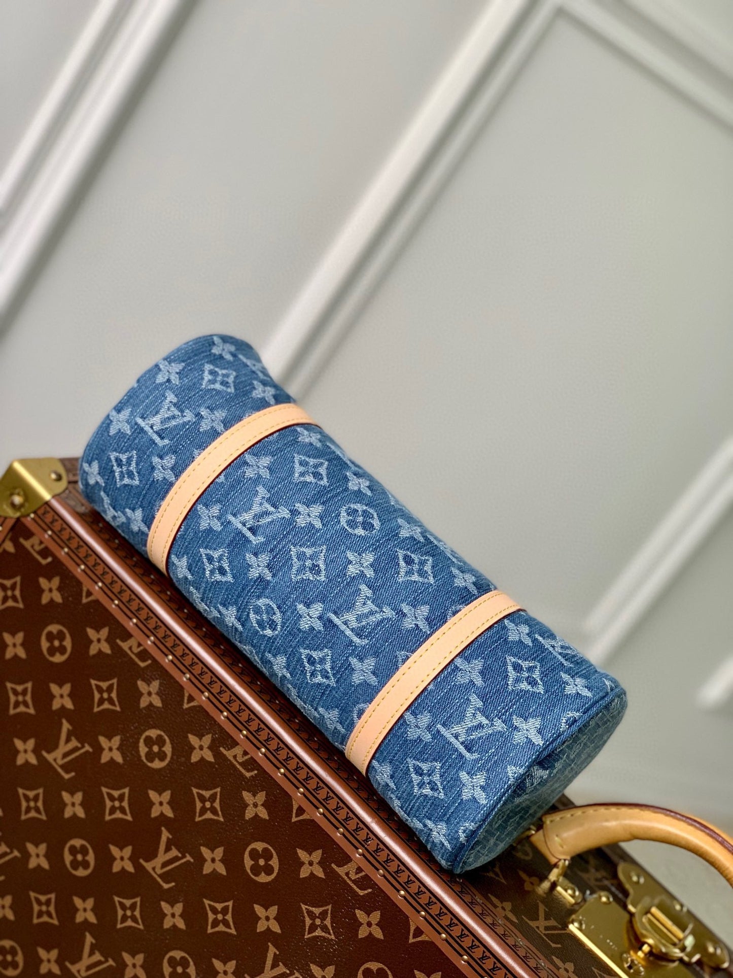 PAPILLON 27 IN BLUE MONOGRAM DENIM GOLD HARDWARE