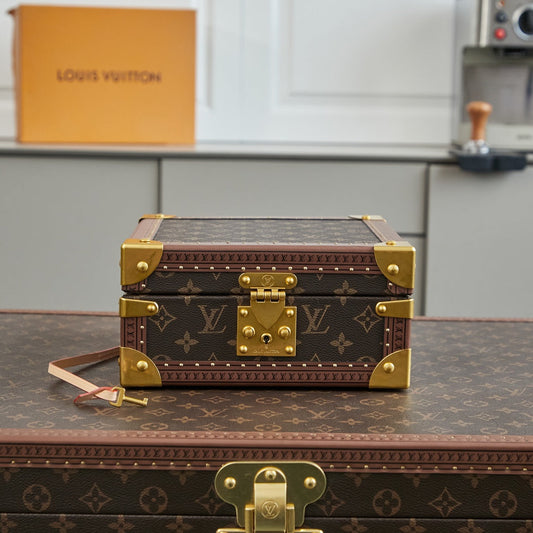 COFFRET JOAILLERIE 24 IN DARK BROWN MONOGRAM CANVAS GOLD HARDWARE