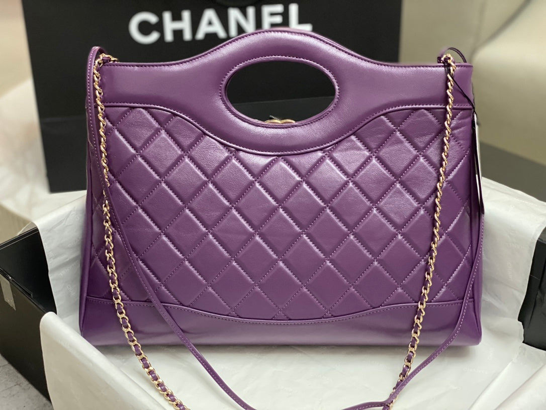 CC 39 LARGE SHOPPING BAG IN VIOLET CALFSKIN