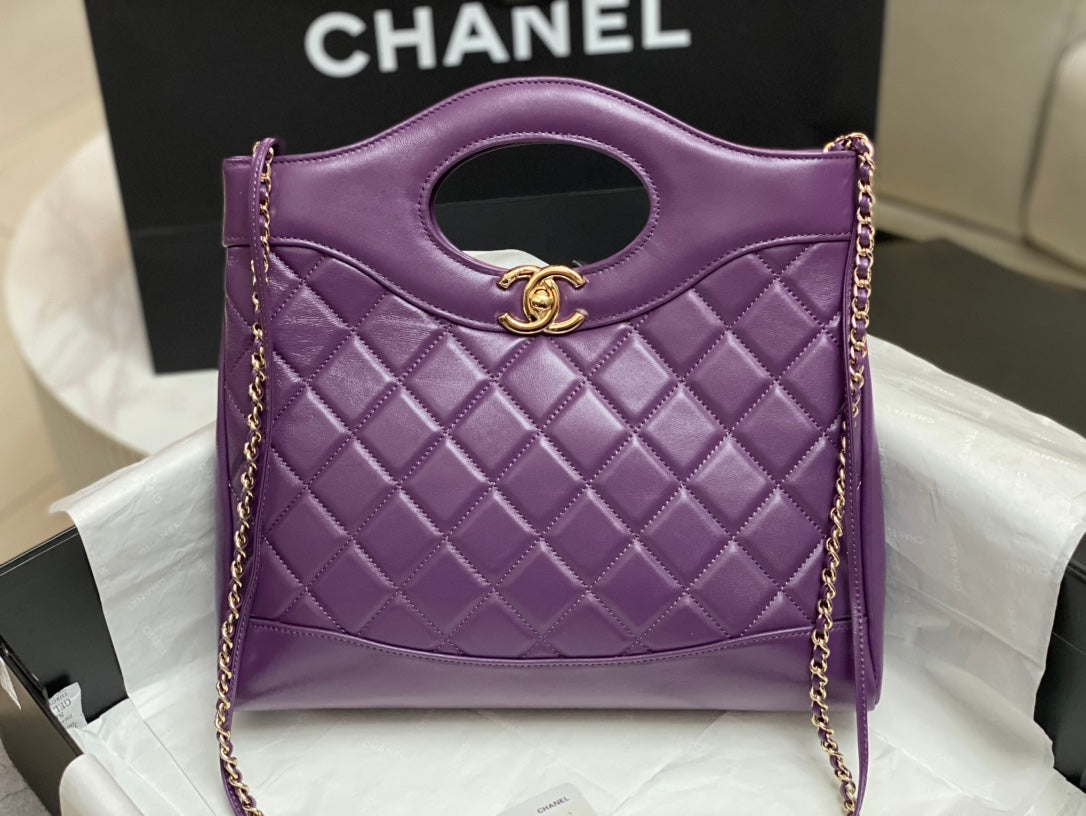 CC SMALL 30 SHOPPING BAG IN VIOLET PURPLE CALFSKIN