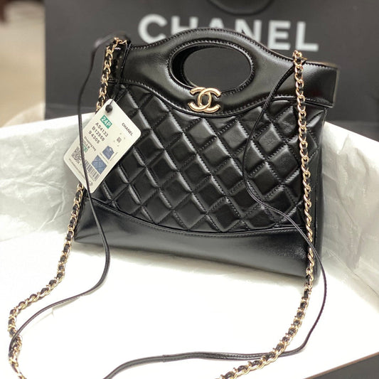 CC MINI 23 SHOPPING BAG IN BLACK CALFSKIN