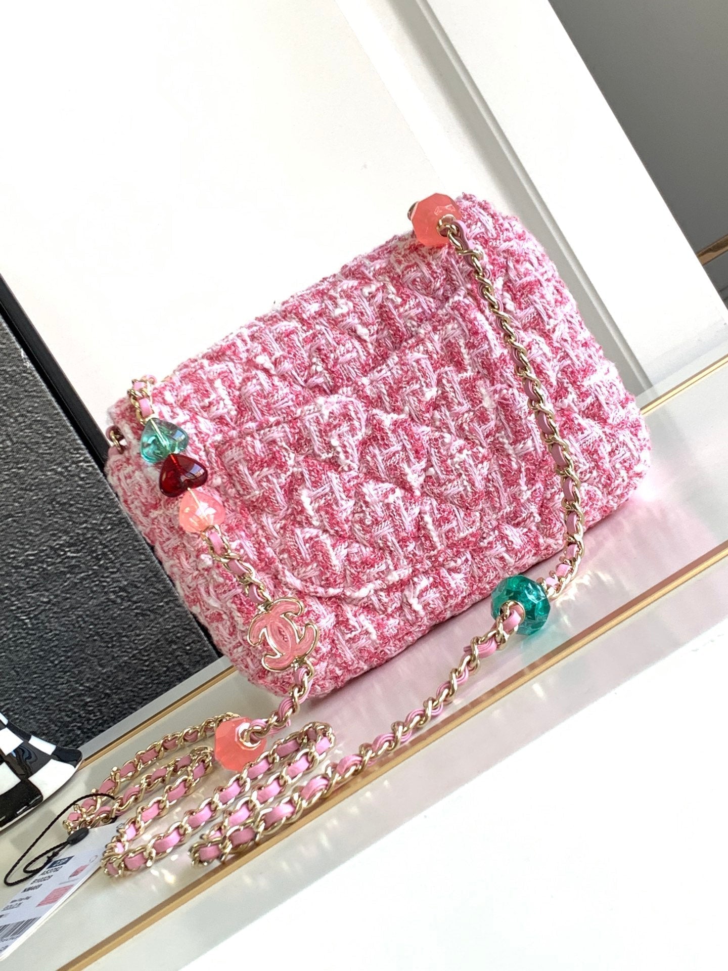 CC Mini 23P Bag 16cm Pink Woolen Plastic Bag