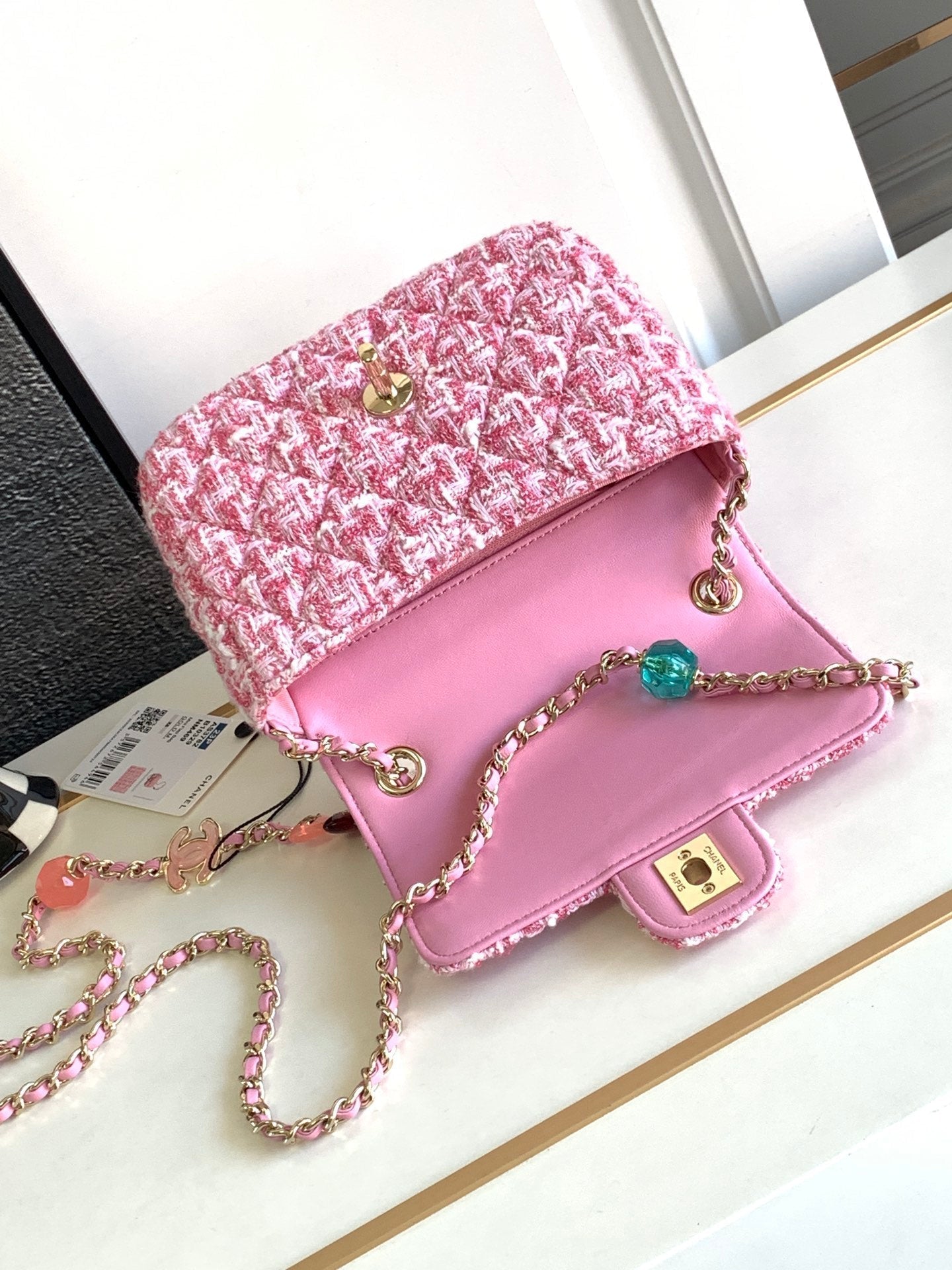 CC Mini 23P Bag 16cm Pink Woolen Plastic Bag